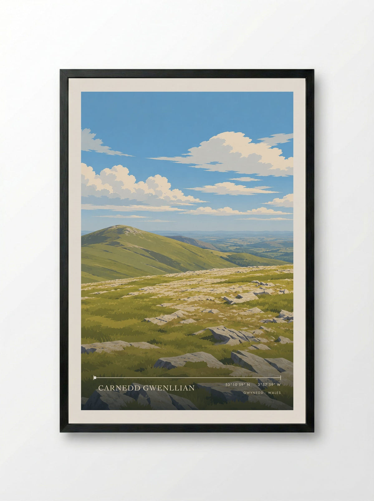 Carnedd Gwenllian, Gwynedd | Travel Poster - Framed Print Black