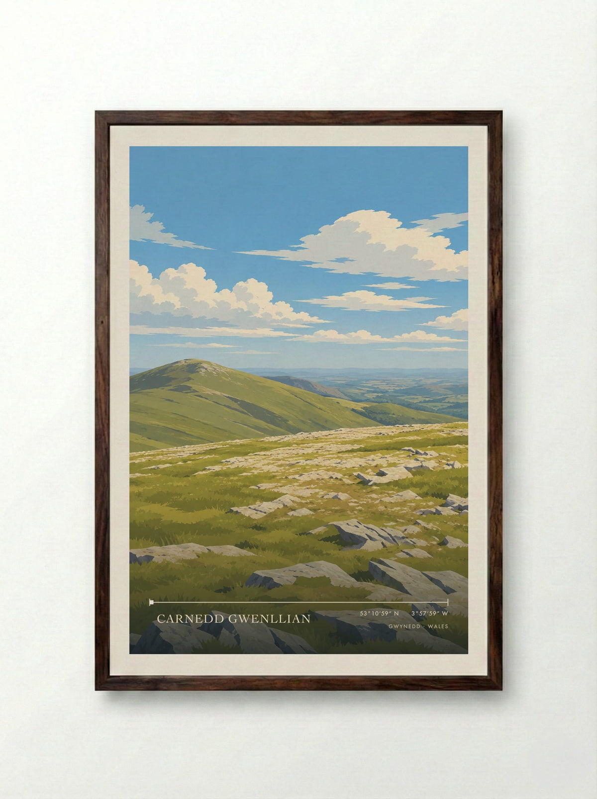 Carnedd Gwenllian, Gwynedd | Travel Poster - Framed Print Dark Wood