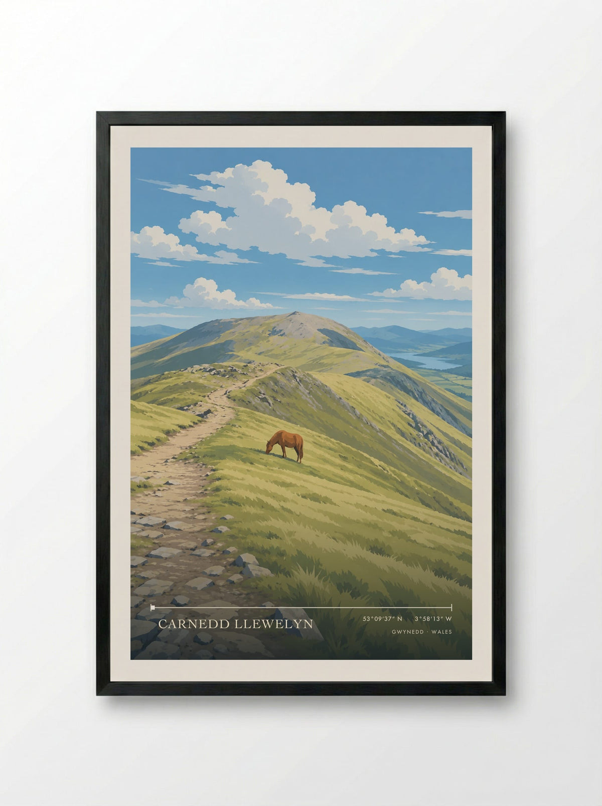 Carnedd Llewelyn, Gwynedd | Travel Poster - Framed Print Black