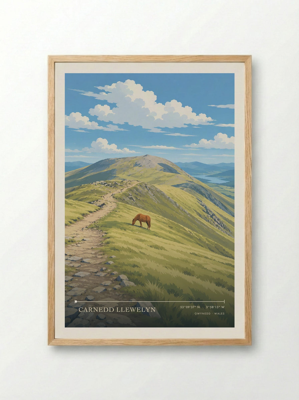 Carnedd Llewelyn, Gwynedd | Travel Poster - Framed Print Wood