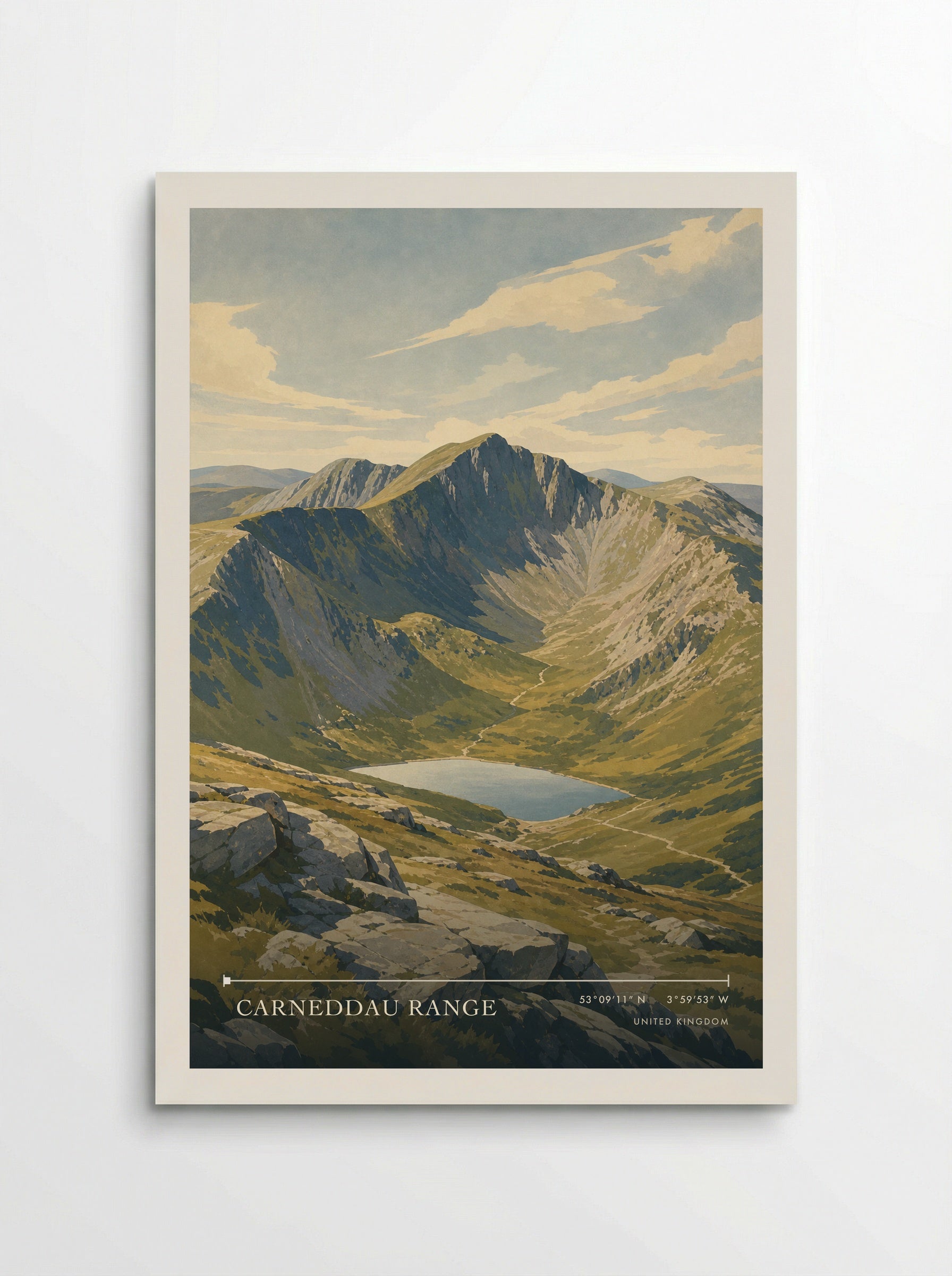 Carneddau Range United Kingdom Travel Poster - Poster