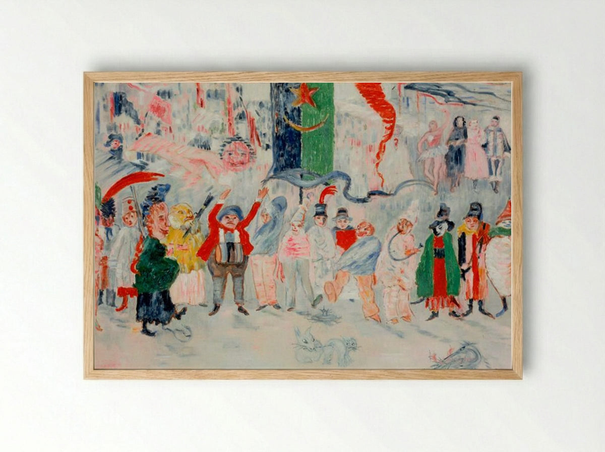 Carnival in Flanders - James Ensor - Framed Print Wood