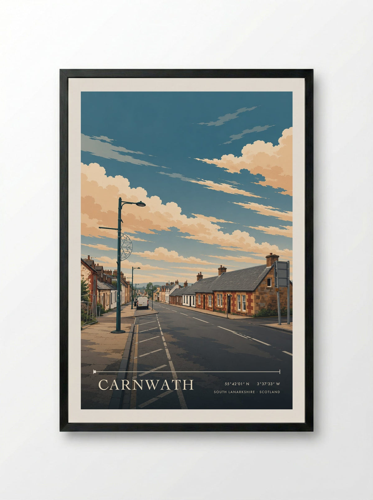 Carnwath, South Lanarkshire | Travel Poster - Framed Print Black