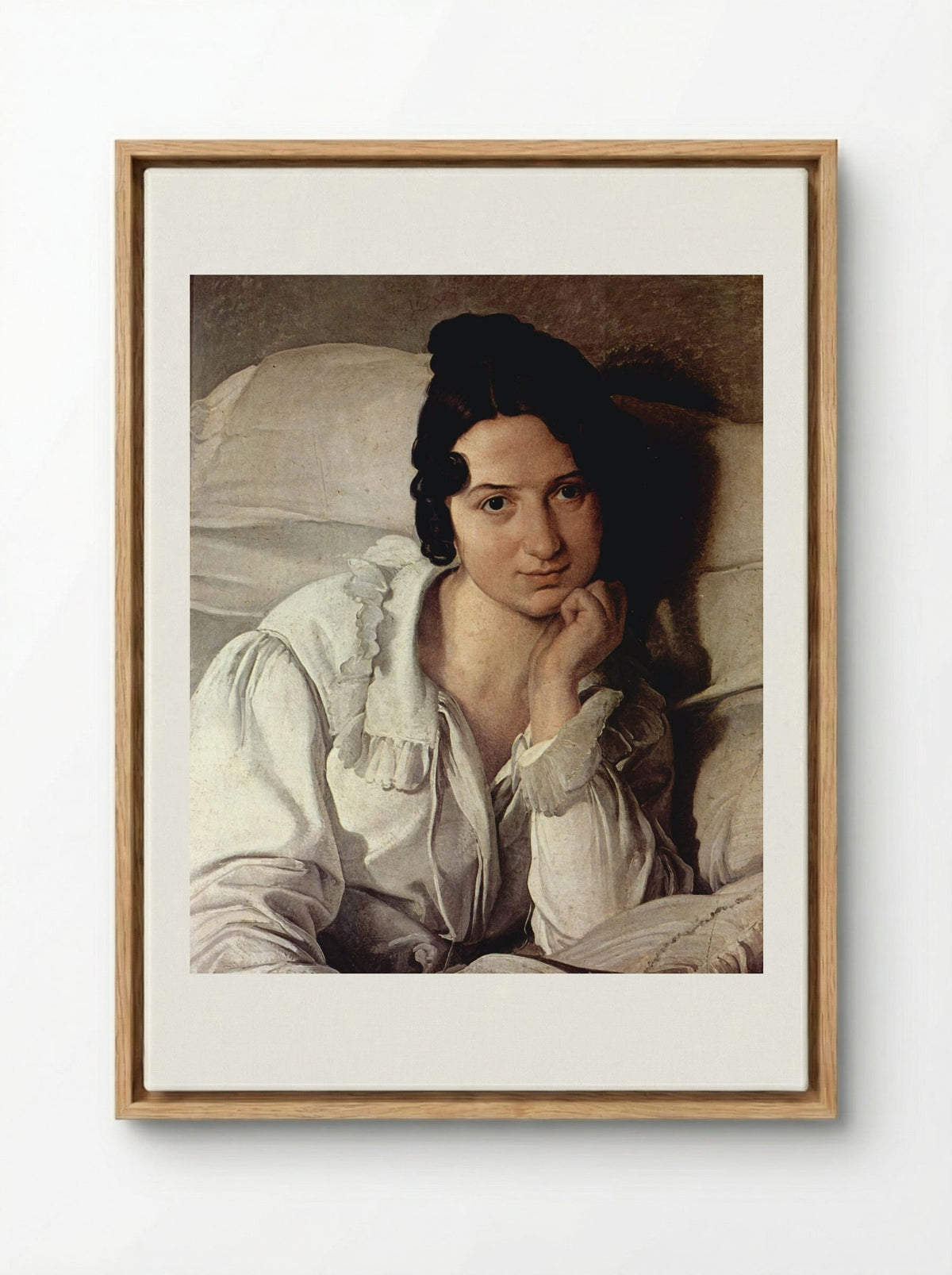 Carolina Zucchi (La Malata) - Francesco Hayez - Framed Canvas Wood
