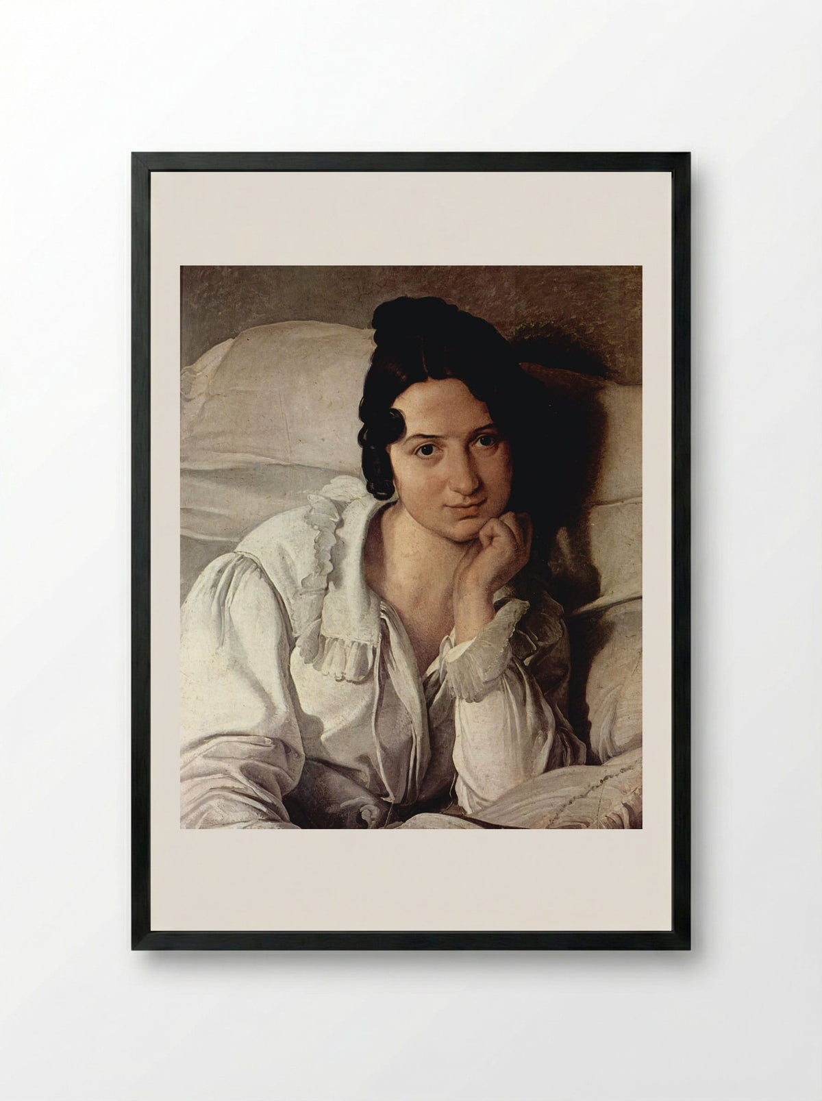 Carolina Zucchi (La Malata) - Francesco Hayez - Framed Print Black