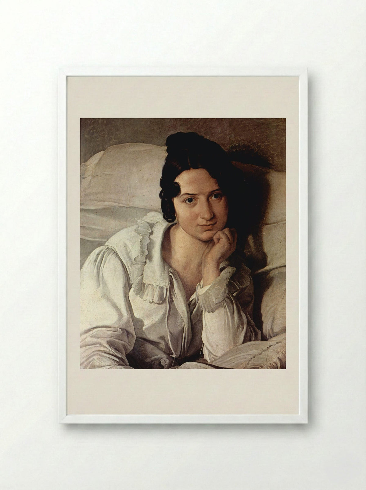 Carolina Zucchi (La Malata) - Francesco Hayez - Framed Print White