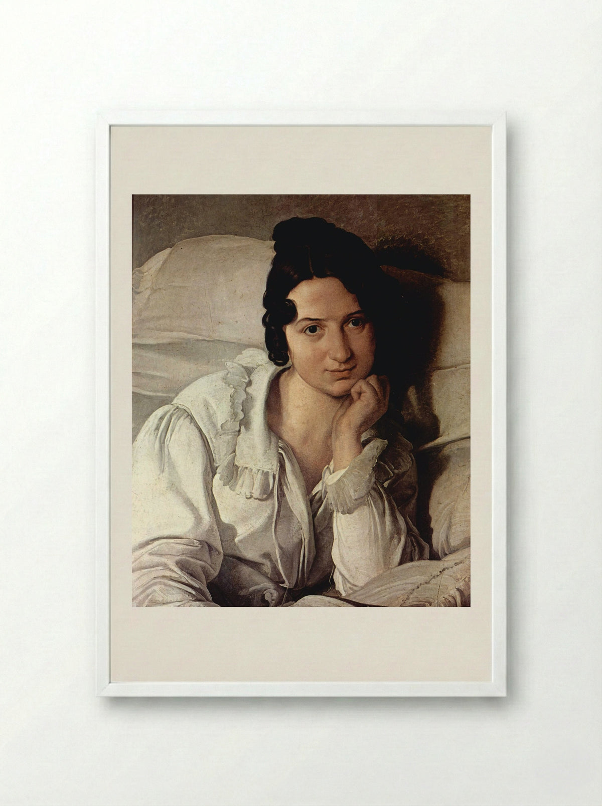 Carolina Zucchi (La Malata) - Francesco Hayez - Framed Print White