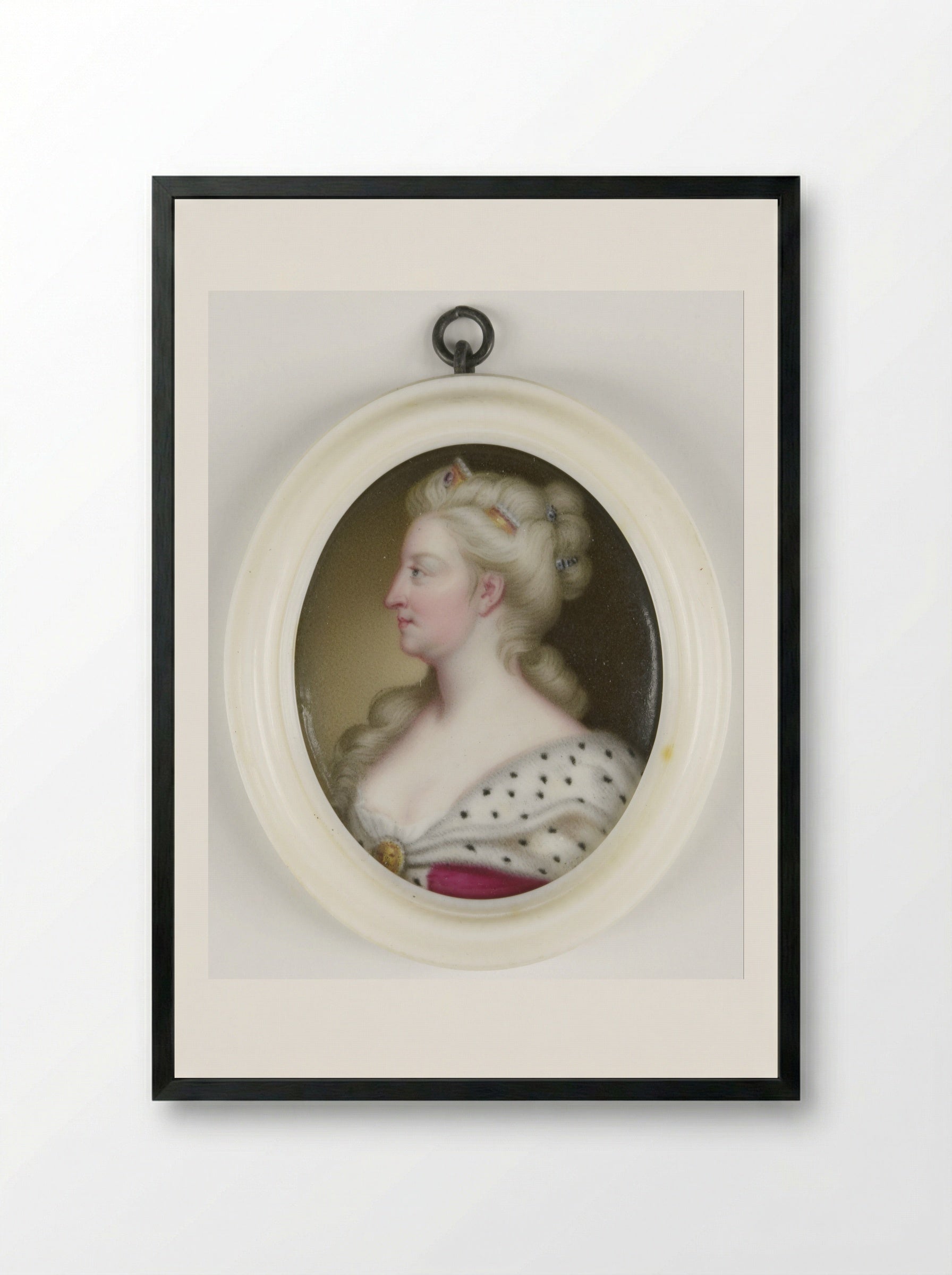 Caroline of Ansbach - Christian Friedrich Zincke - Framed Print Black