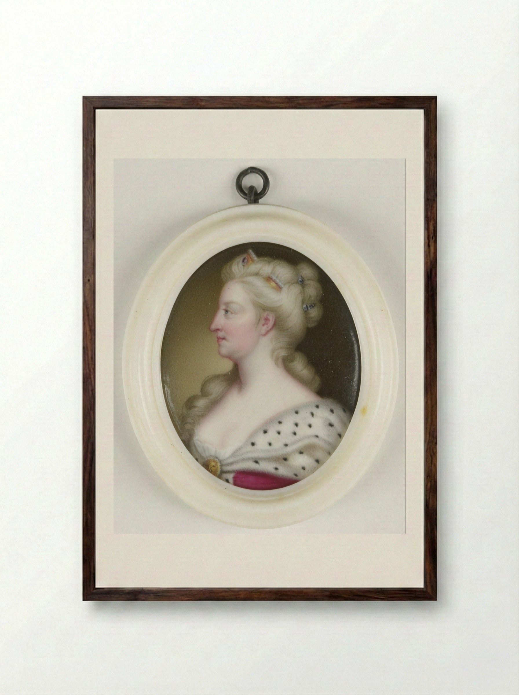 Caroline of Ansbach - Christian Friedrich Zincke - Framed Print Dark Wood