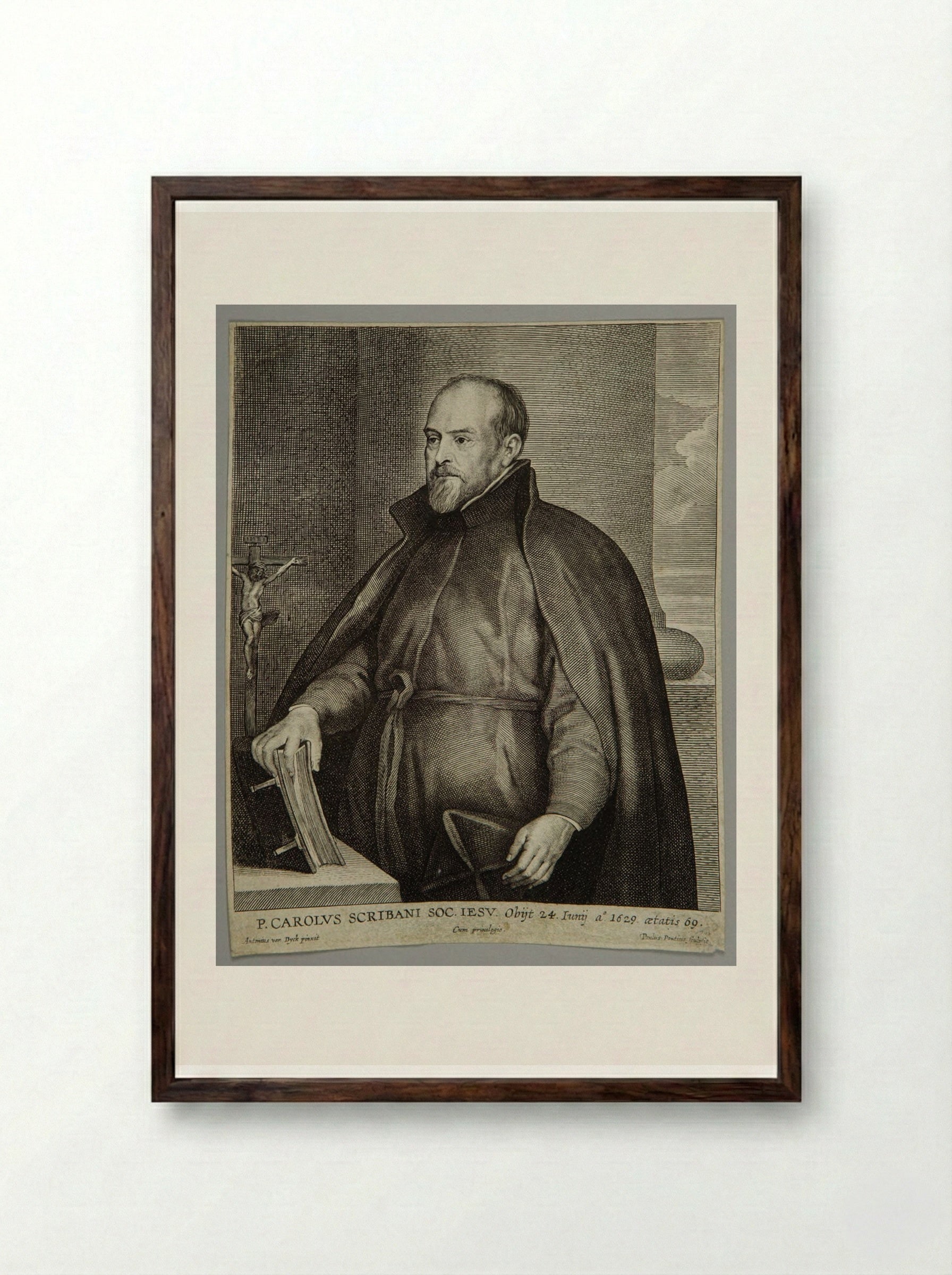 Carolus Scribanus - Paulus Pontius - Framed Print Dark Wood