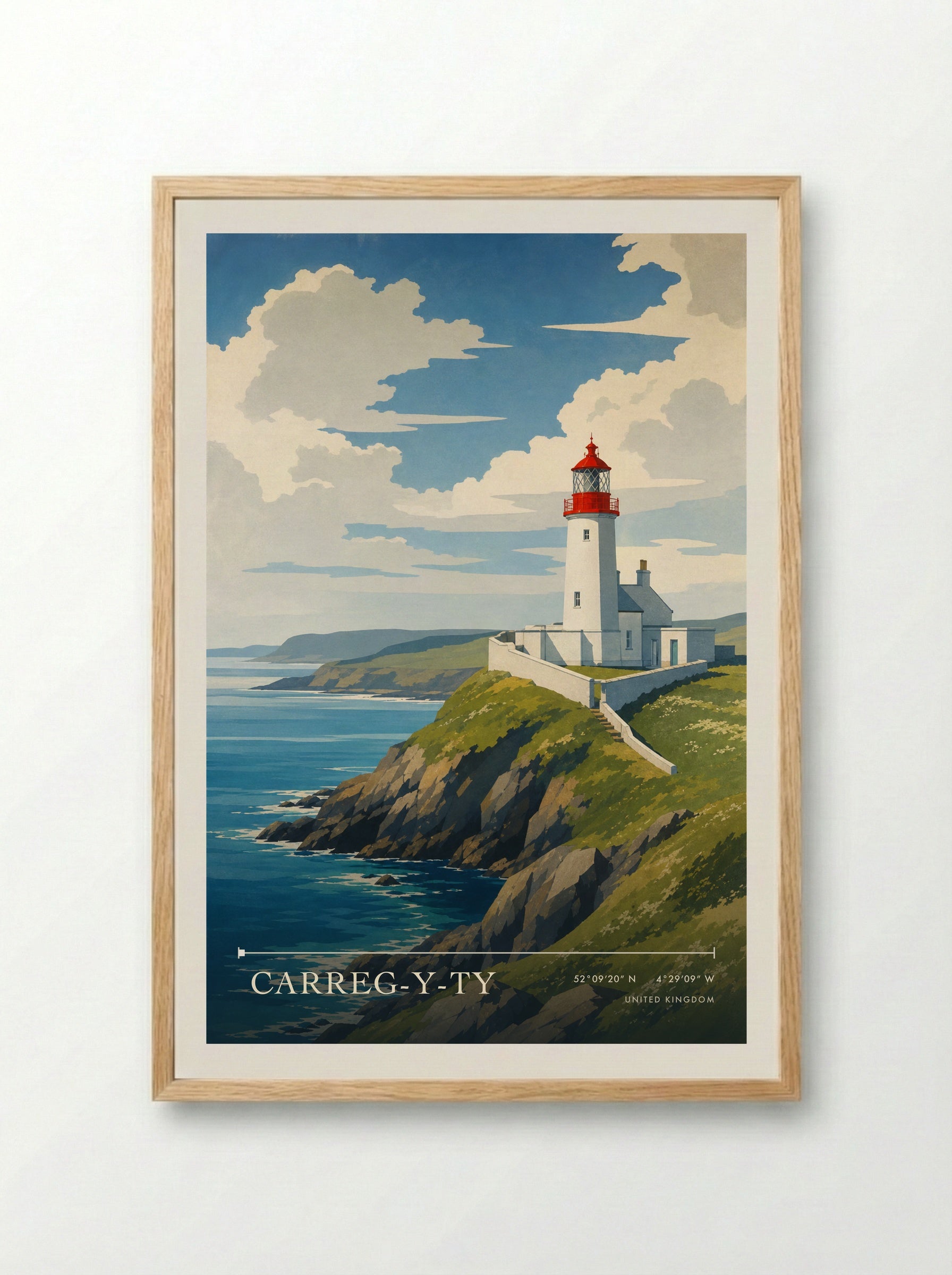 Carreg-Y-Ty United Kingdom Travel Poster - Framed Print Wood