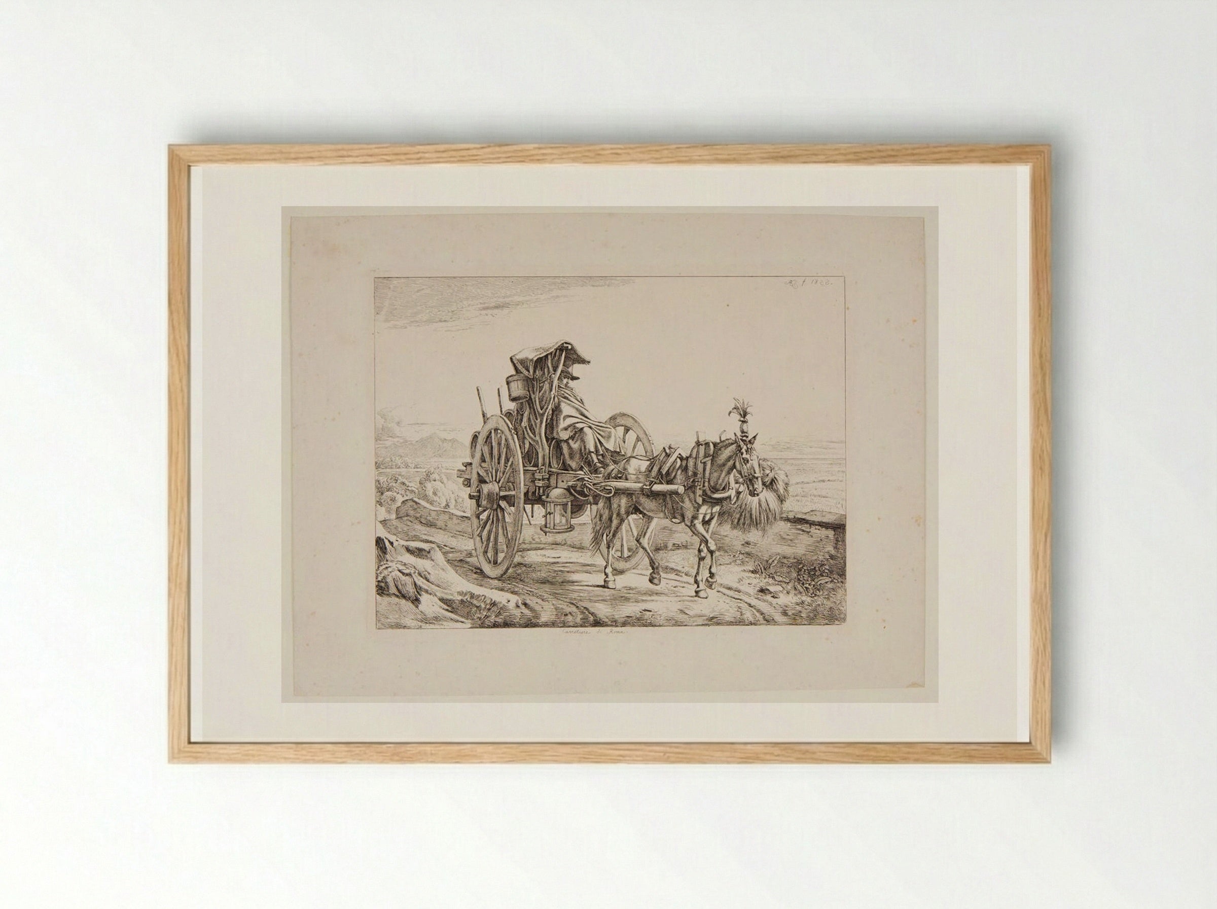 Carretiere di Roma - Johann Adam Klein - Framed Print Wood