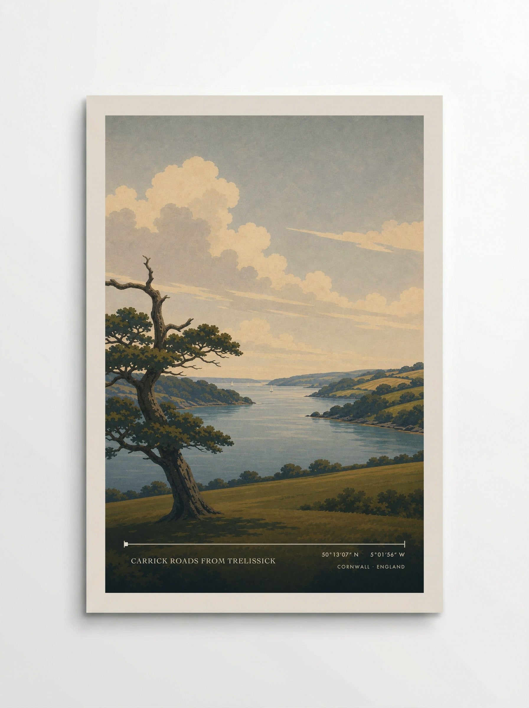 Carrick Roads from Trelissick Cornwall England Travel Poster - Poster