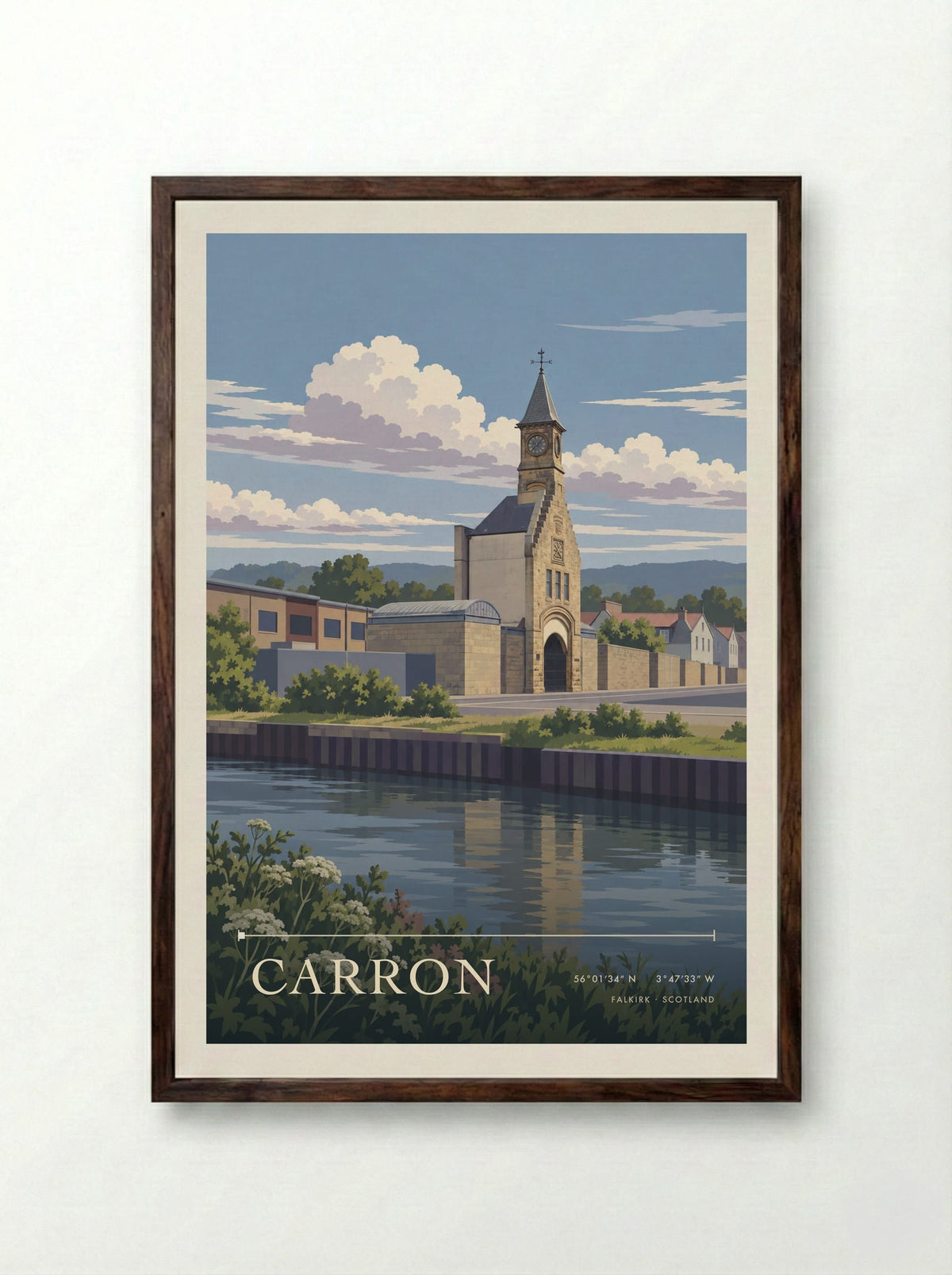 Carron, Falkirk | Travel Poster - Framed Print Dark Wood