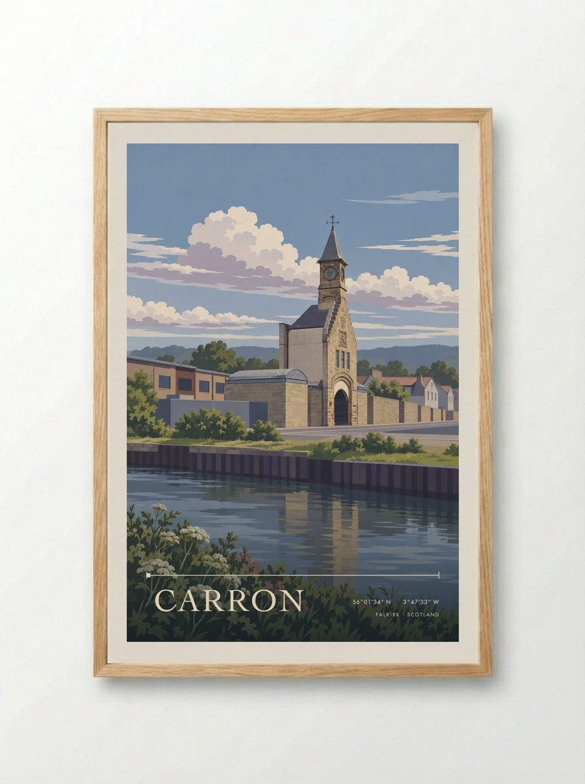 Carron, Falkirk | Travel Poster - Framed Print Wood