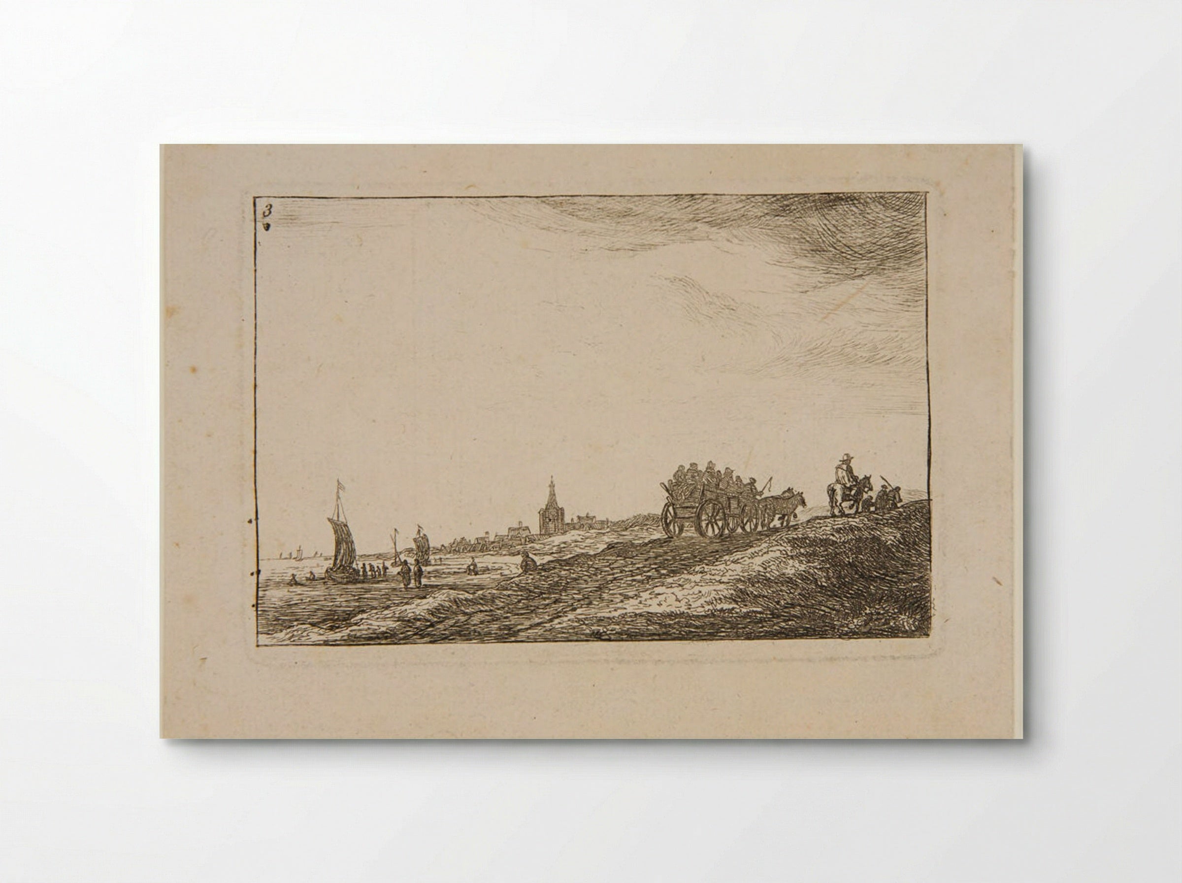 Cart on the Road to Scheveningen - Anthonie Waterloo - Poster