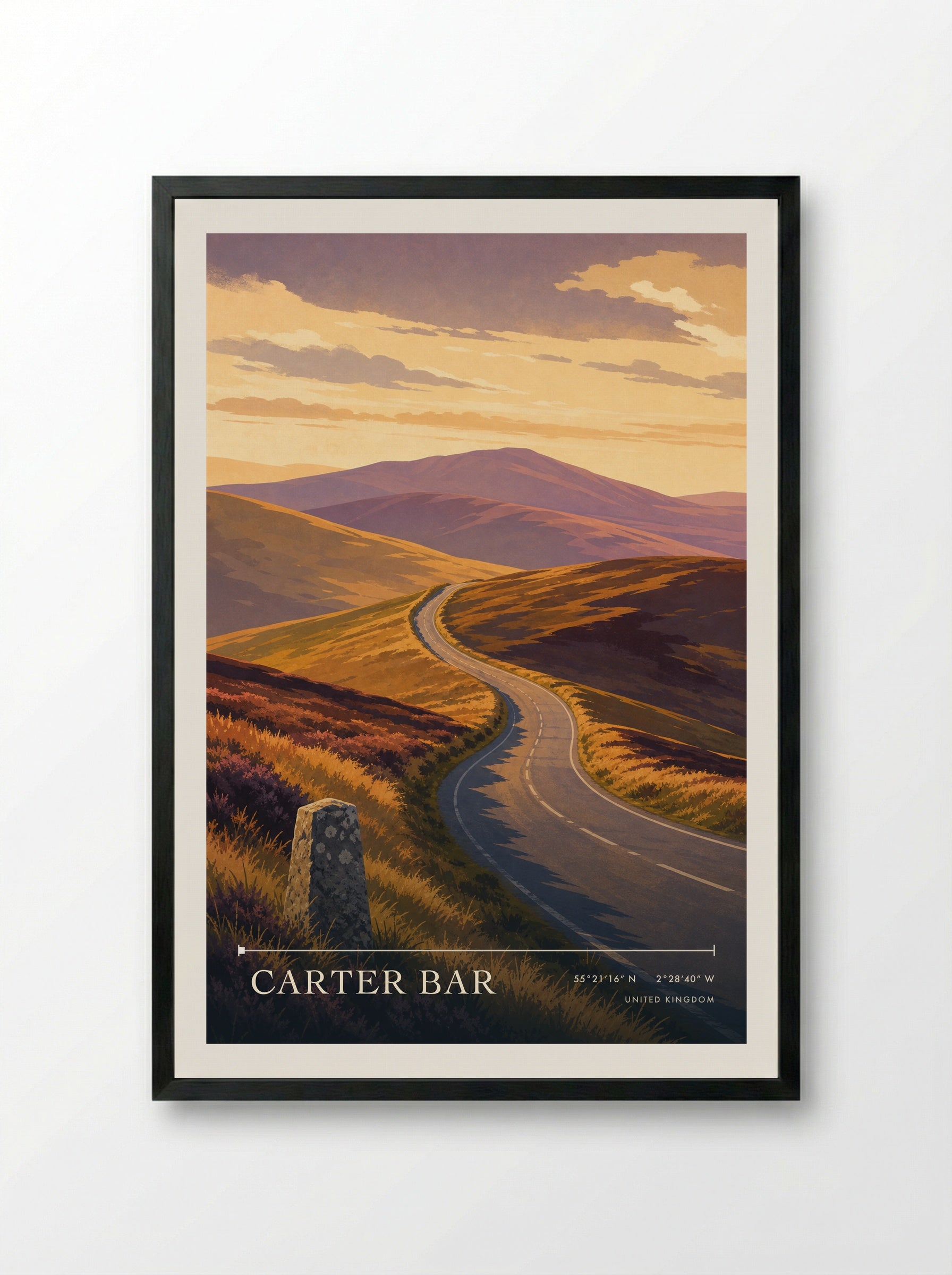 Carter Bar United Kingdom Travel Poster - Framed Print Black