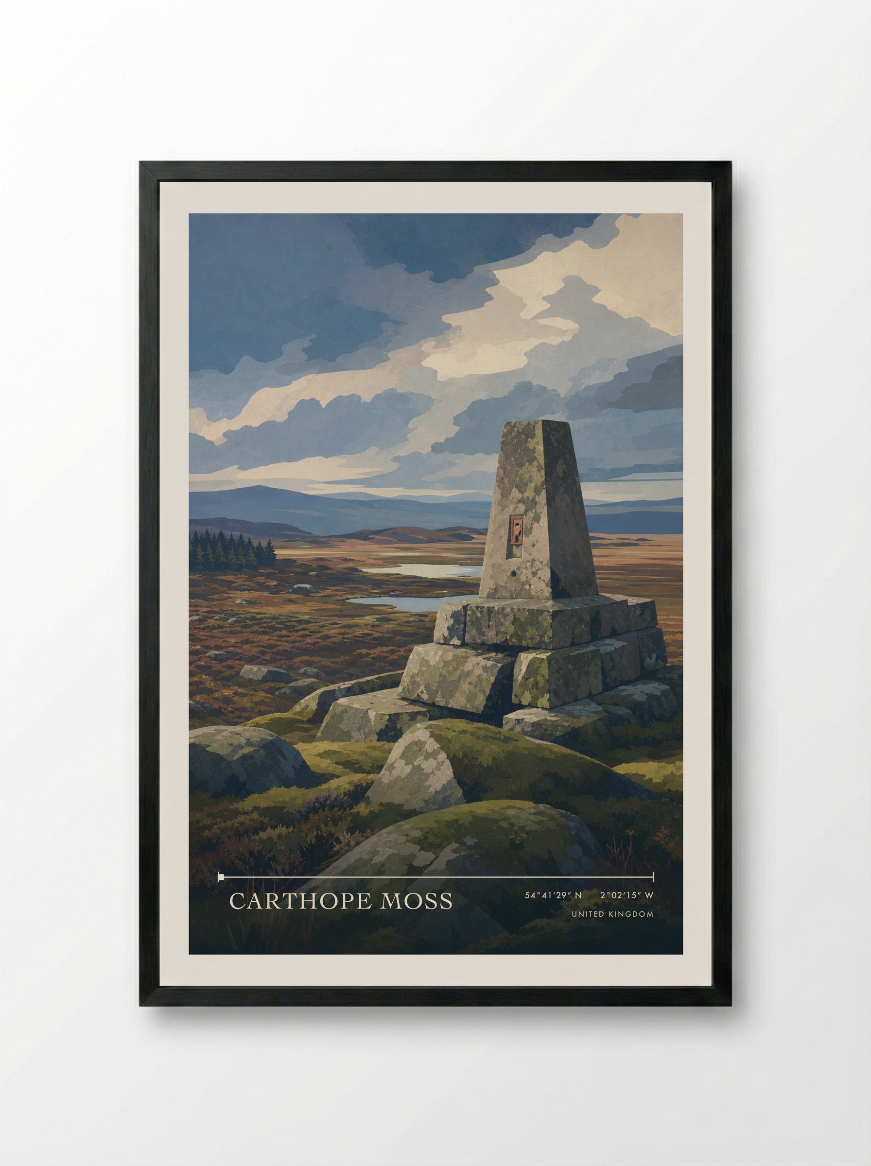 Carthope Moss United Kingdom Travel Poster - Framed Print Black