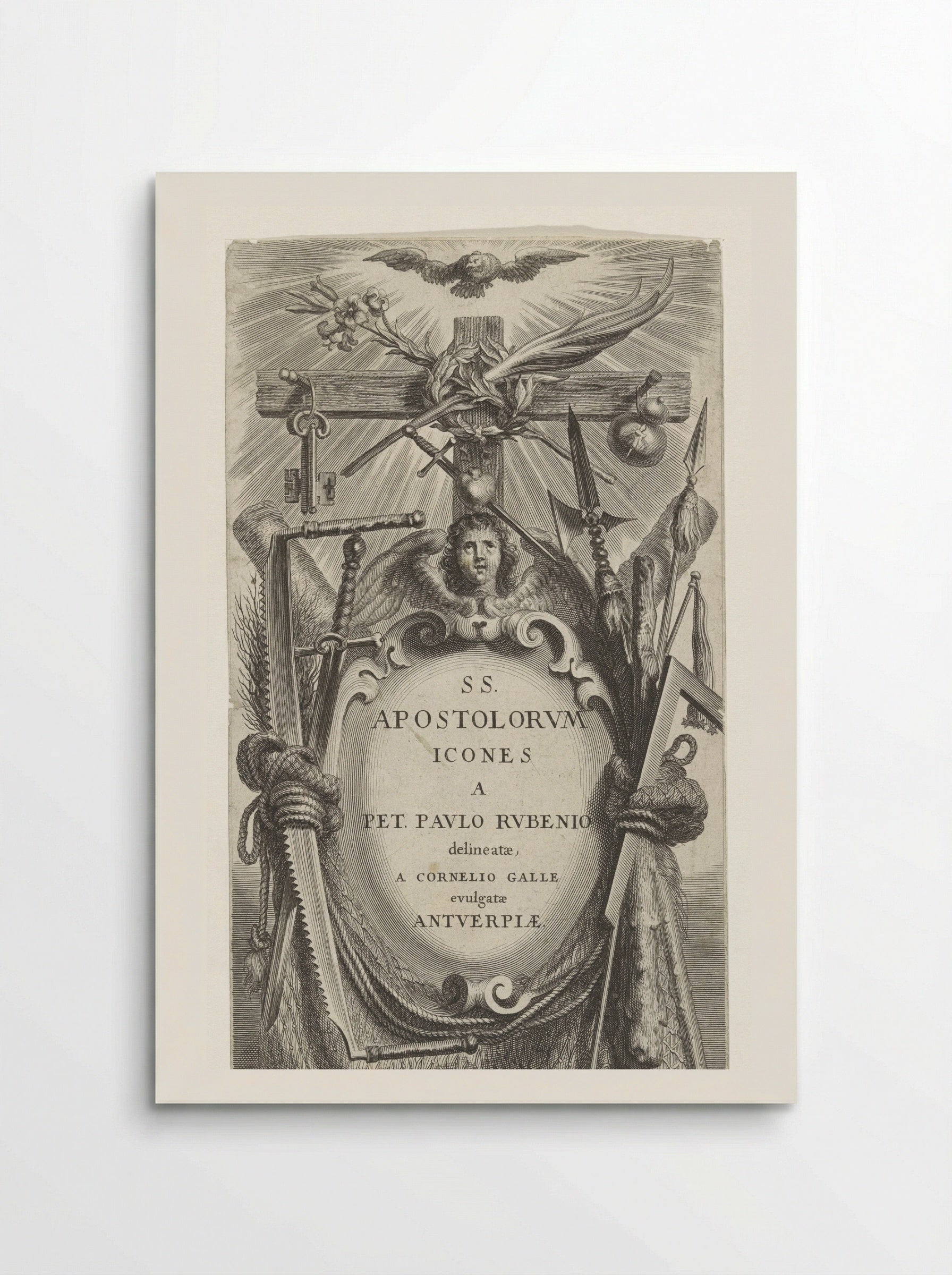 Cartouche with Attributes of the Apostles - Schelte Adamsz. Bolswert - Poster