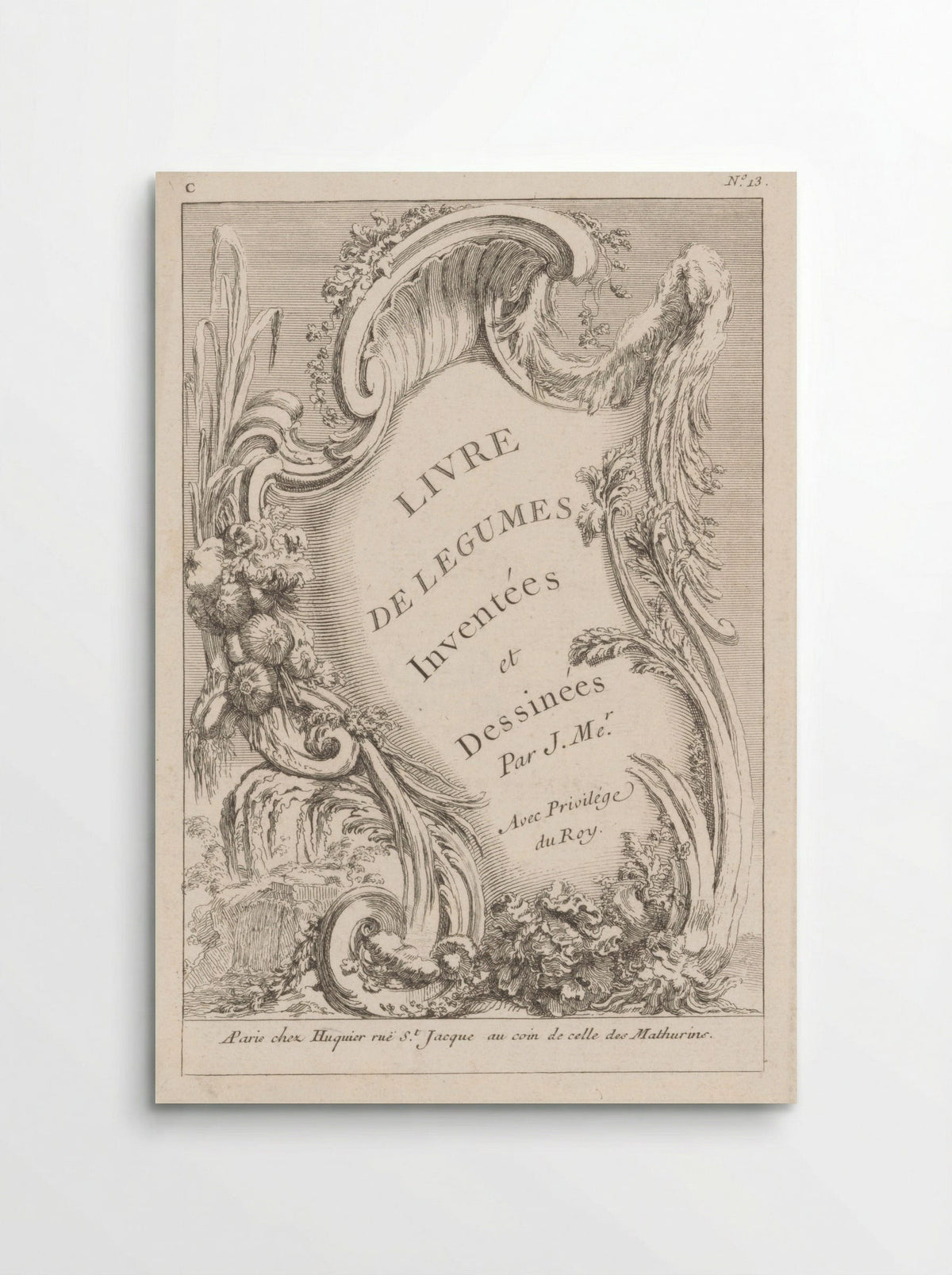 Cartouche with Vegetables - Pierre Quentin Chedel - Poster
