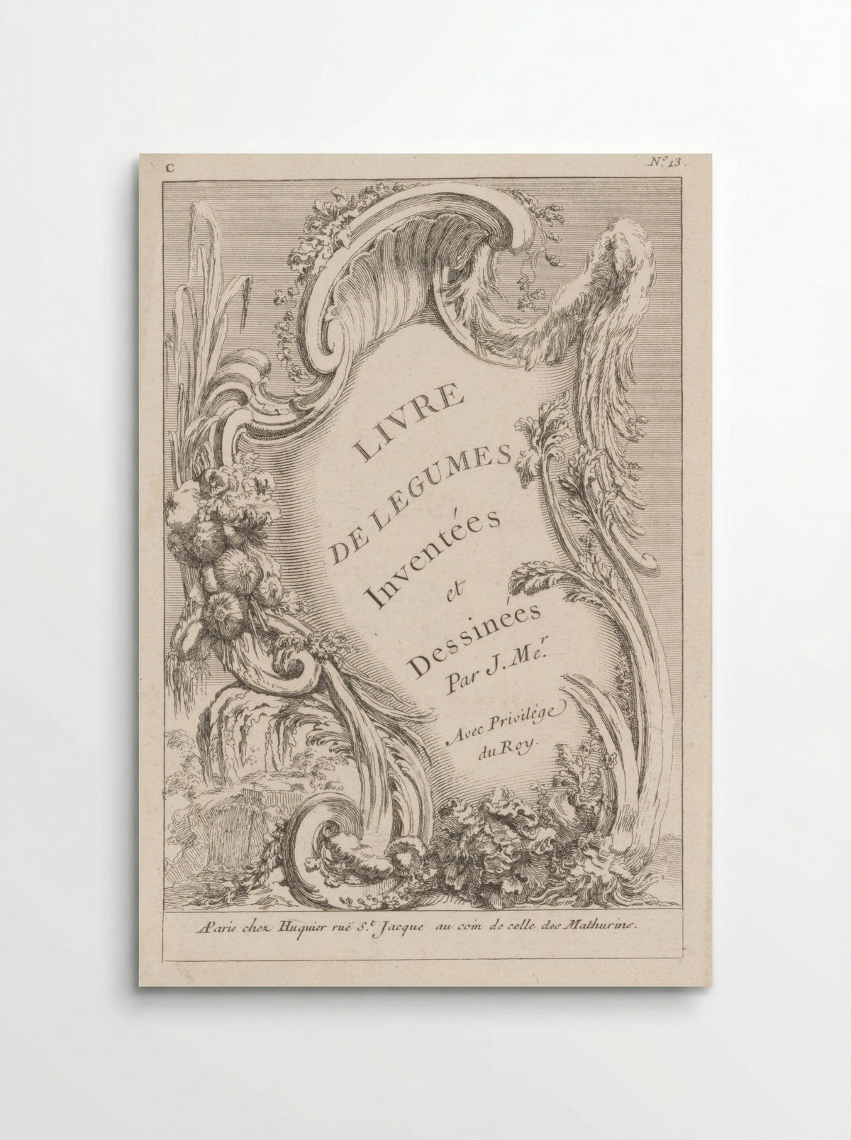 Cartouche with Vegetables - Pierre Quentin Chedel - Poster