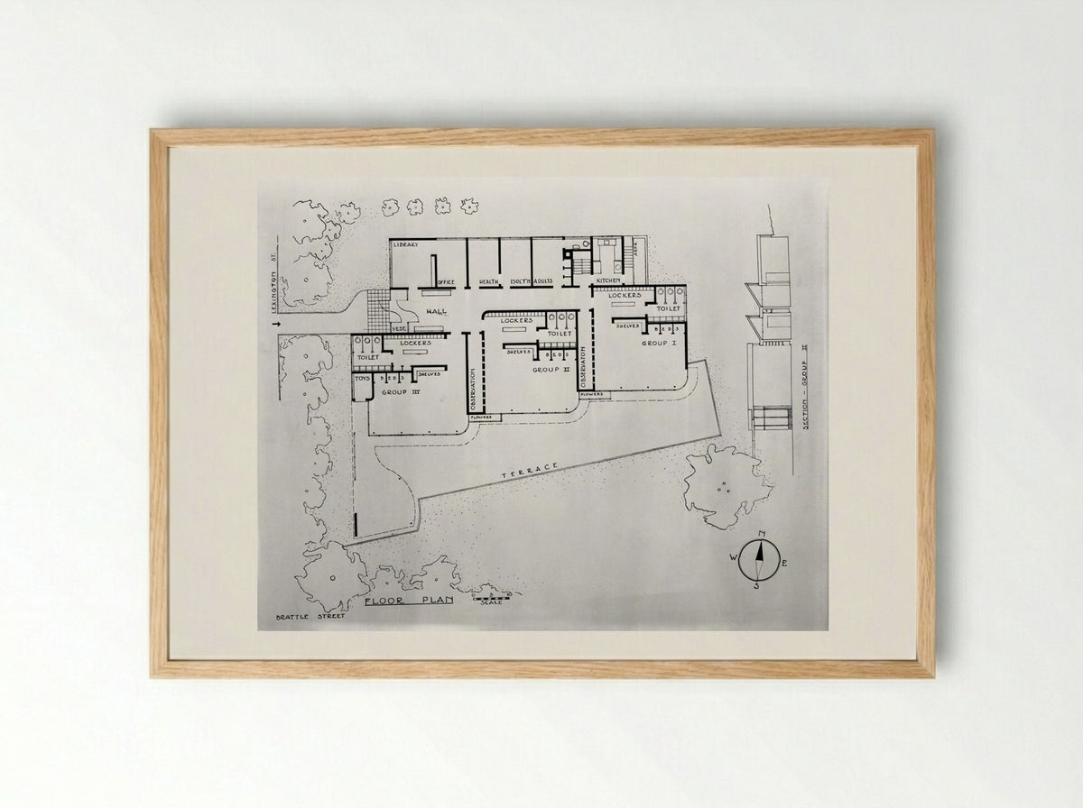 Caryl Peabody Nursery School Plan - Walter Gropius - Framed Print Wood