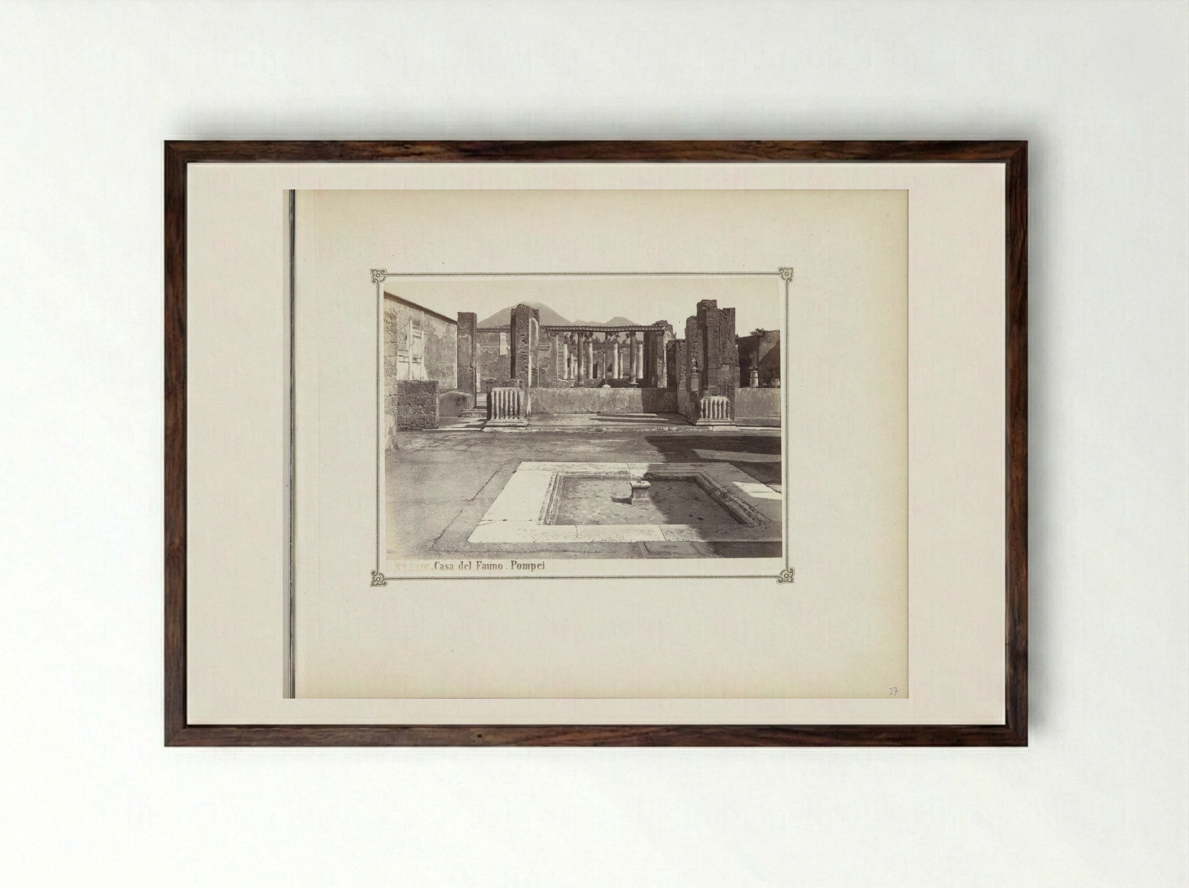Casa del Fauno, Pompeii - Giorgio Sommer - Framed Print Dark Wood