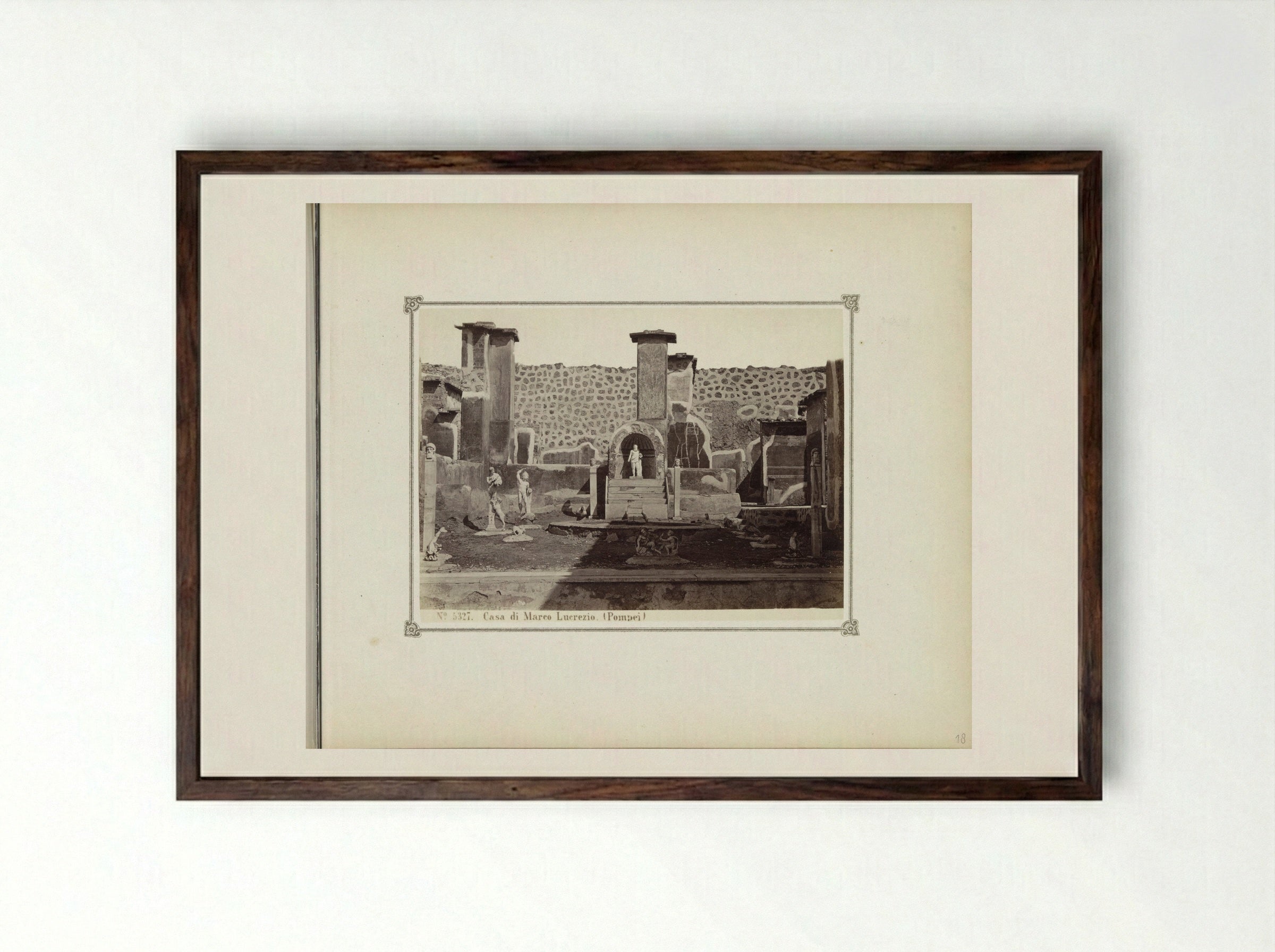 Casa di Marco Lucrezio (Pompeii) - Giorgio Sommer - Framed Print Dark Wood