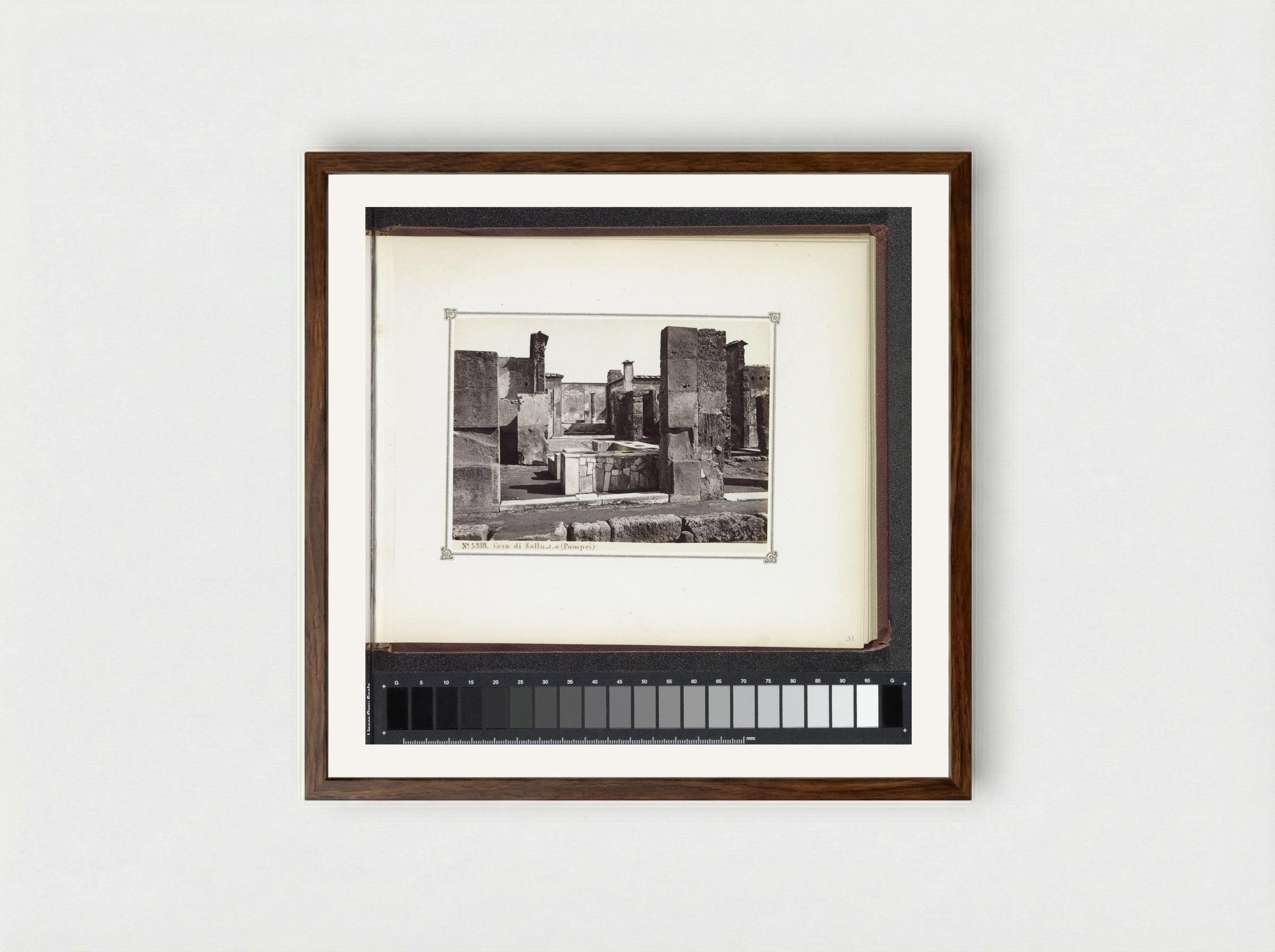 Casa di Sallustio (Pompeii) - Giorgio Sommer - Framed Print Dark Wood