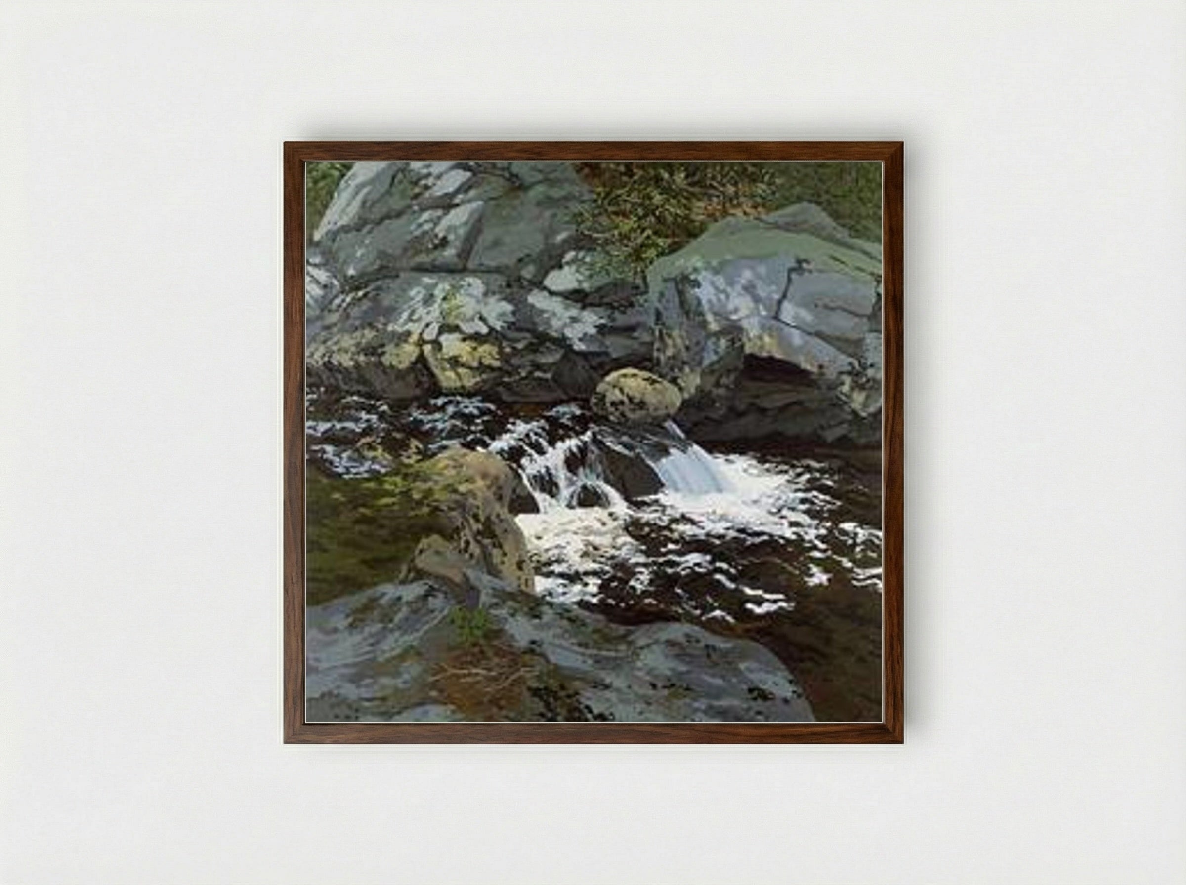 Cascade - Neil Welliver - Framed Print Dark Wood