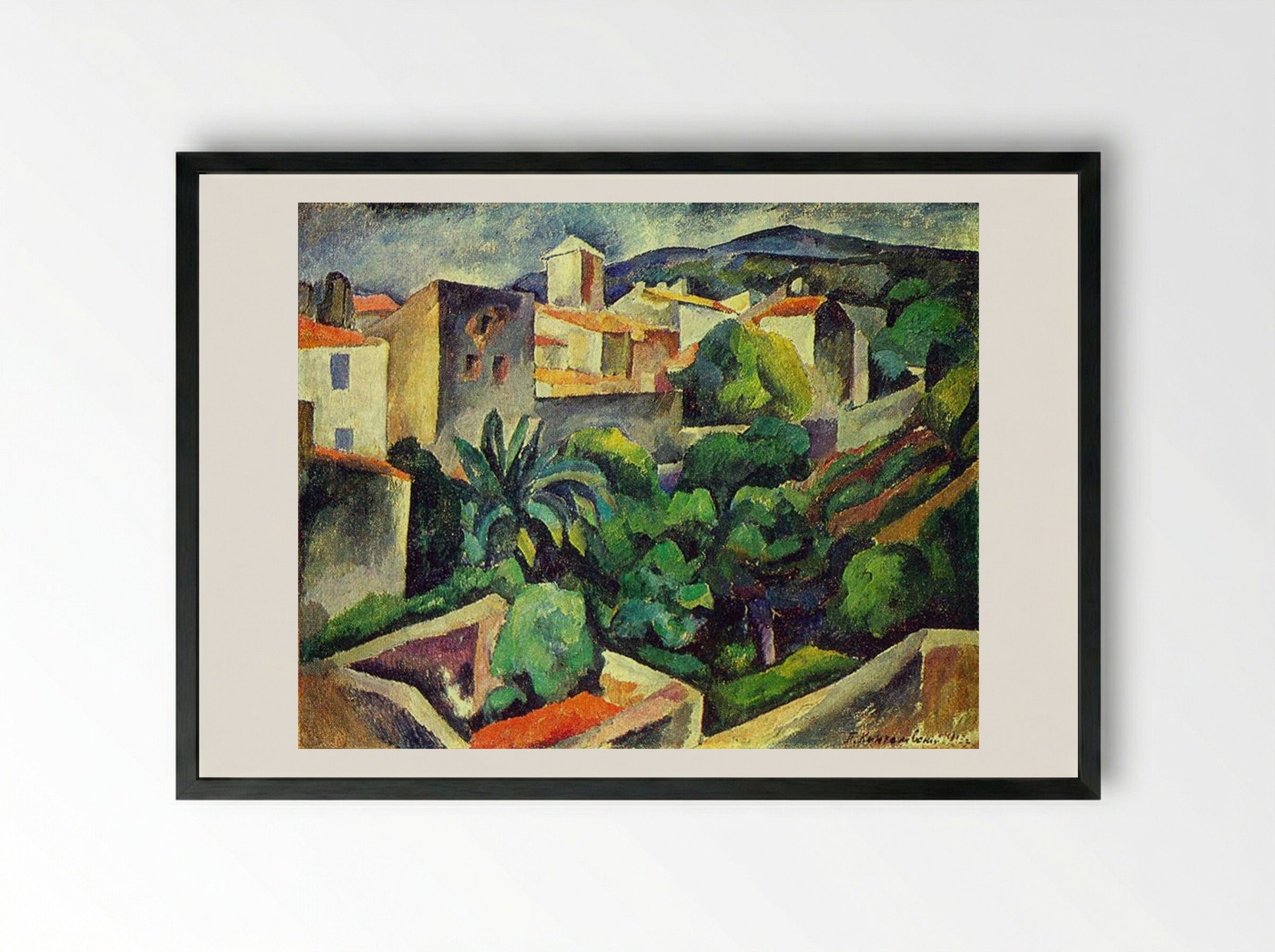 Cassis. The view from the window - Pyotr Konchalovsky - Framed Print Black