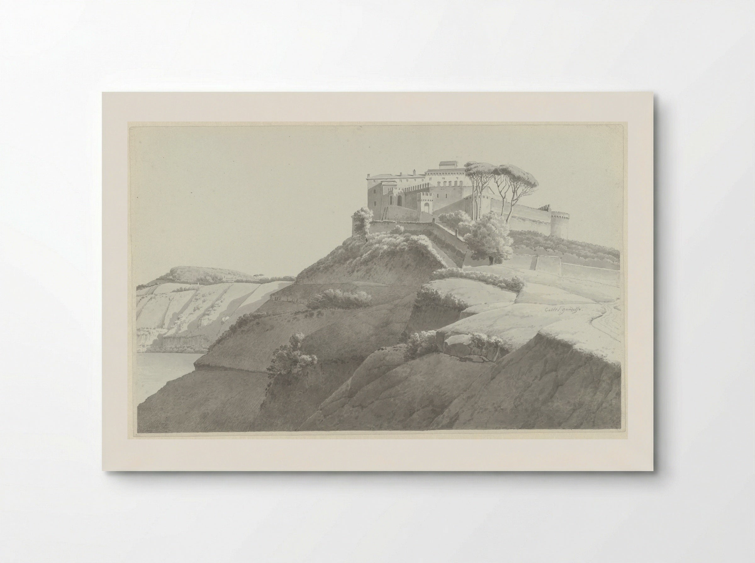 Castel Gandolfo with Lake Albano at the Left - Josephus Augustus Knip - Poster