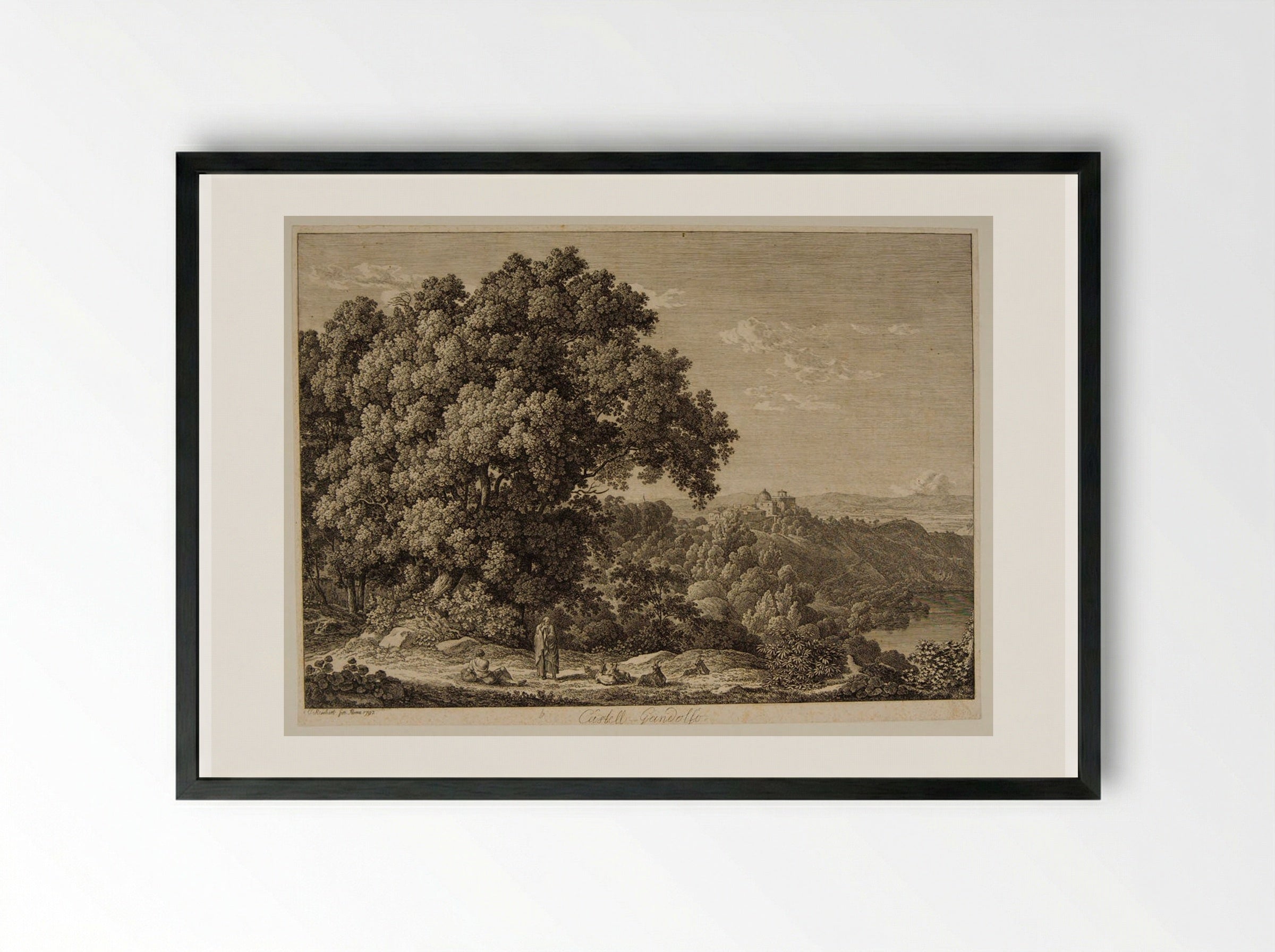 Castell Gandolfo - Johann Christian Reinhart - Framed Print Black