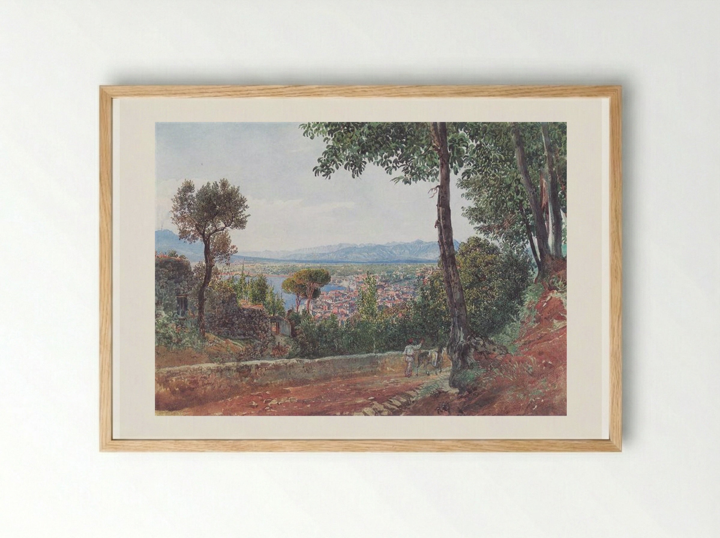 Castellammare on the Gulf of Naples - Rudolf von Alt - Framed Print Wood