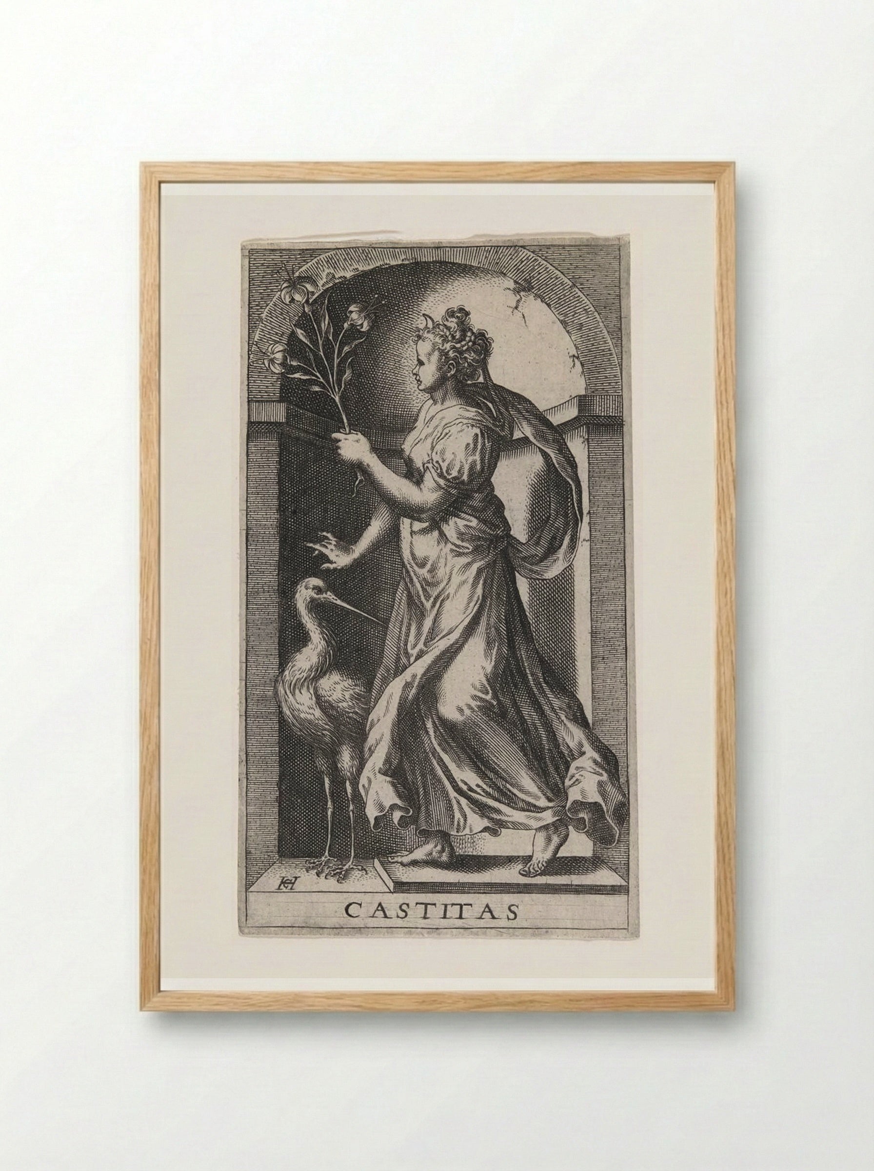 Castitas - Hans Collaert the Elder - Framed Print Wood