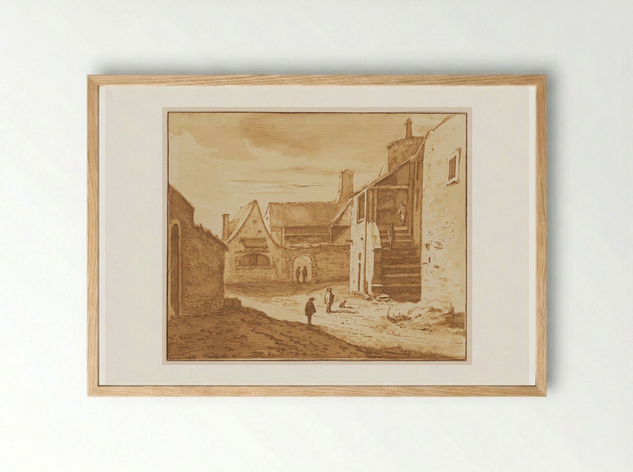 Castle Courtyard - Abraham Rademaker - Framed Print Wood