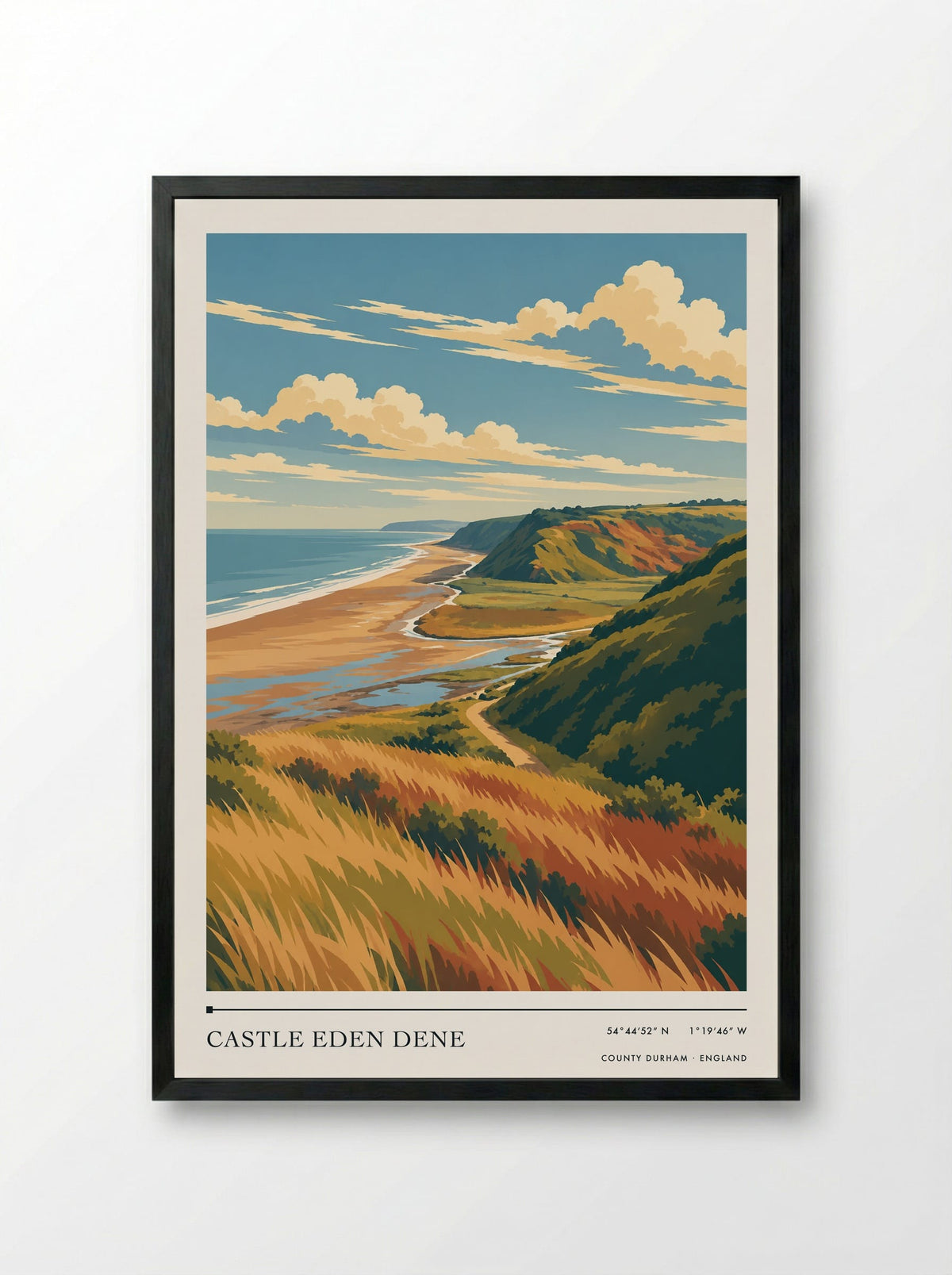 Castle Eden Dene, County Durham | Travel Poster - Framed Print Black