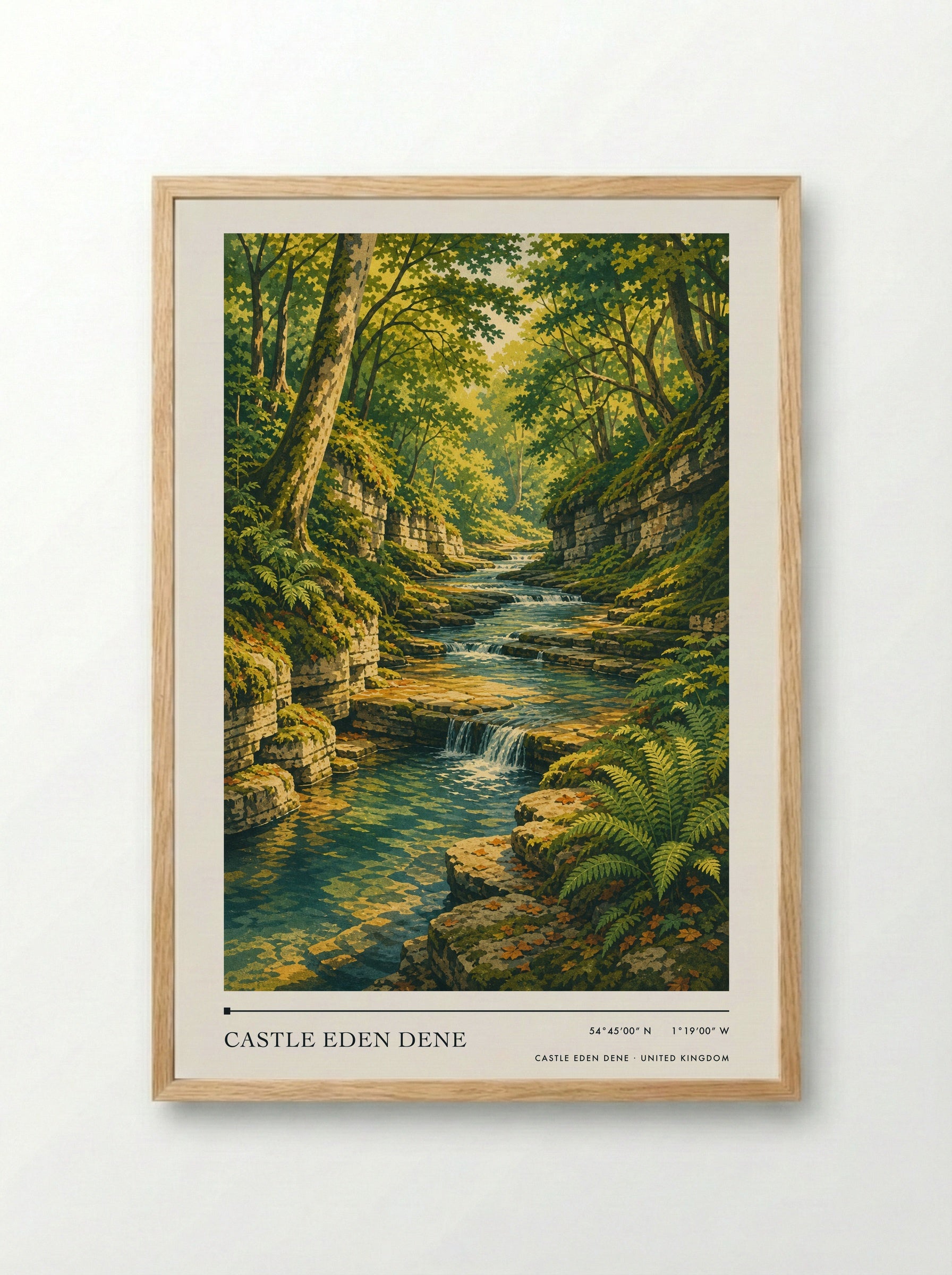 Castle Eden Dene United Kingdom Travel Poster - Framed Print Wood