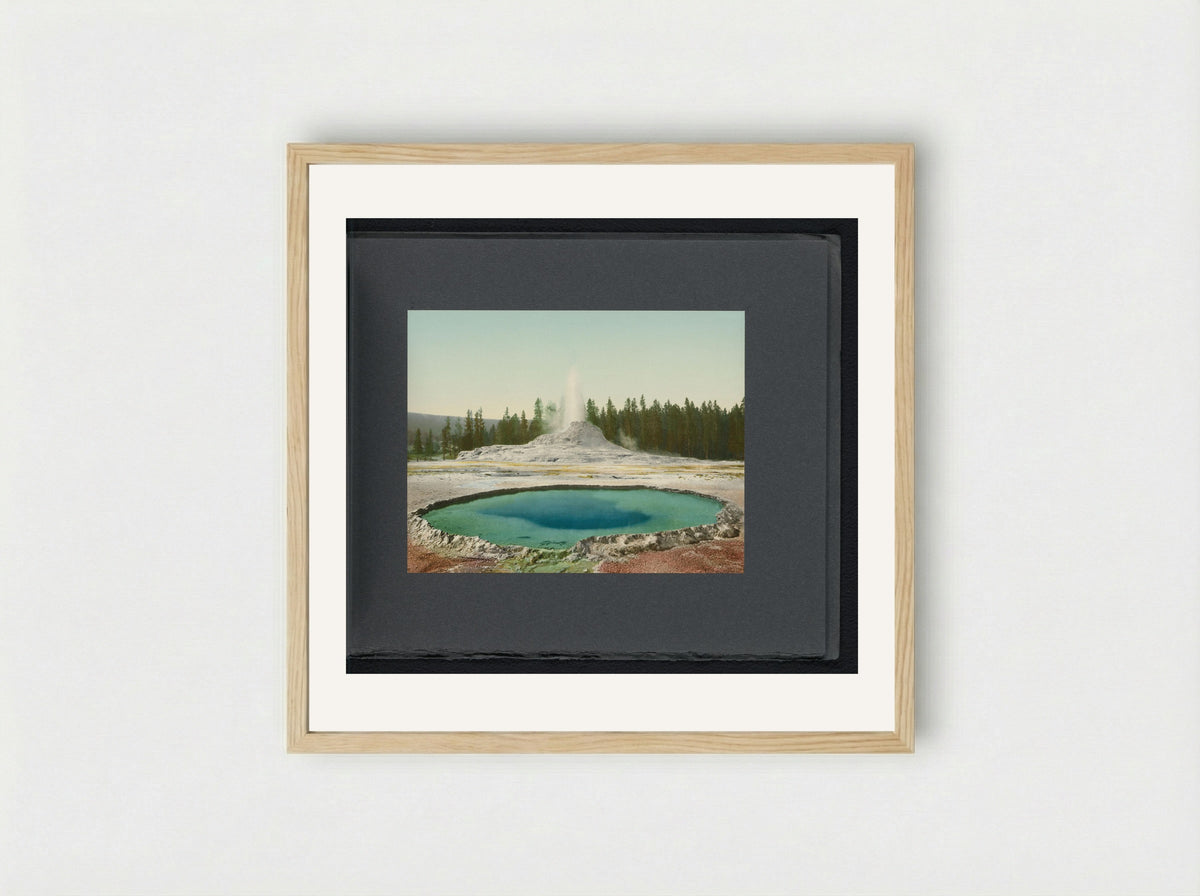Castle Geyser, Yellowstone National Park - William Henry Jackson - Framed Print Wood