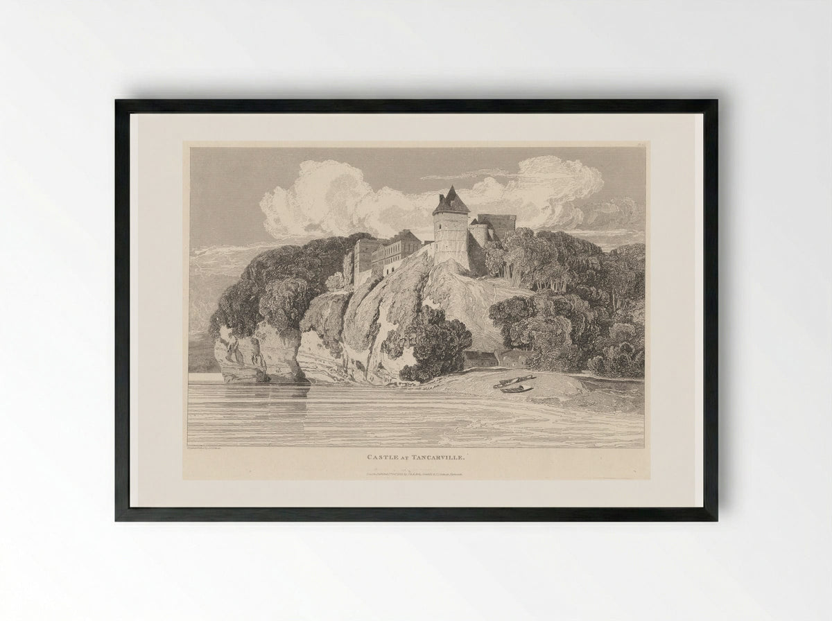 Castle at Tancarville - John Sell Cotman - Framed Print Black