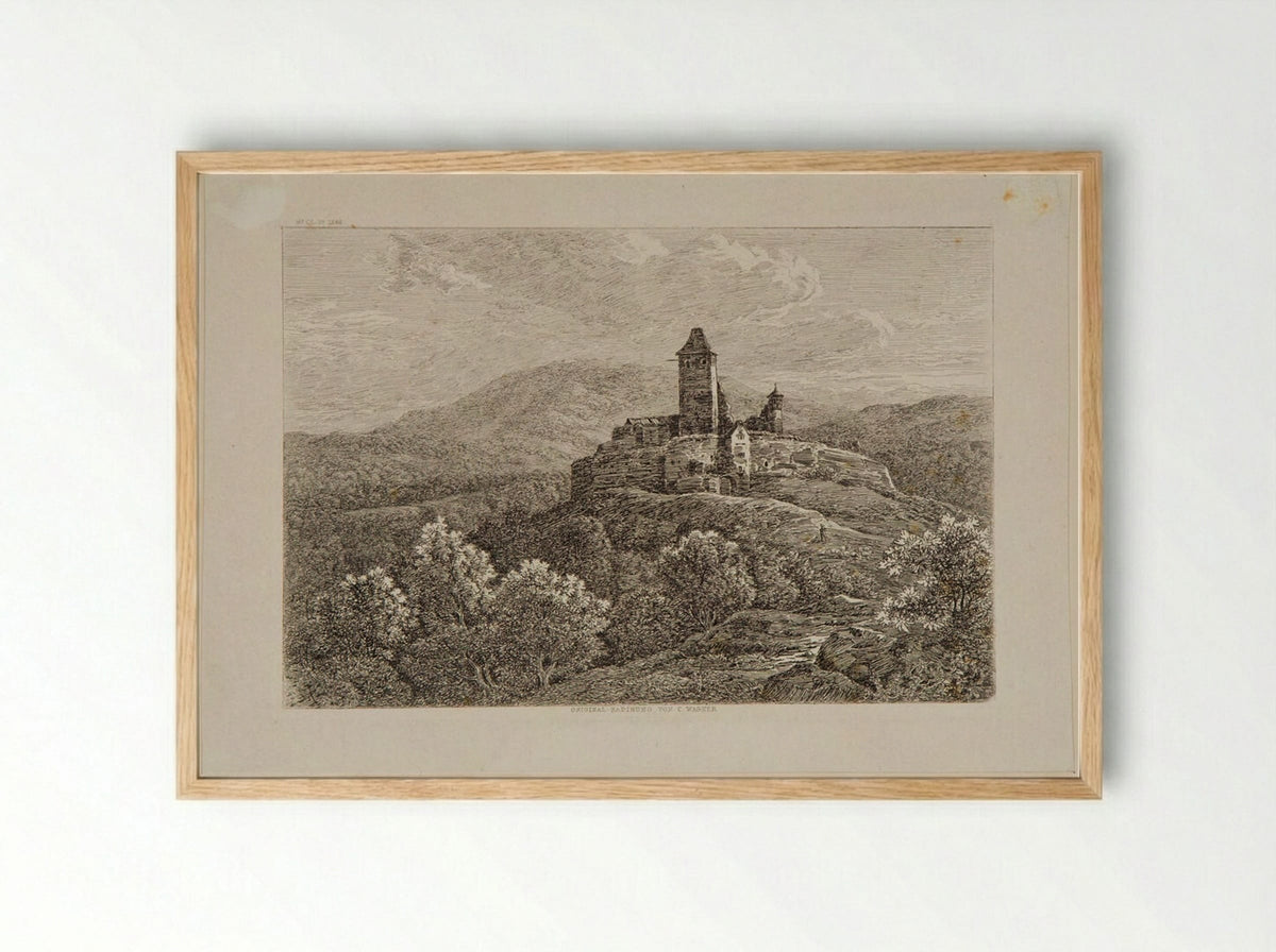 Castle near Ostheim - Karl Wagner - Framed Print Wood