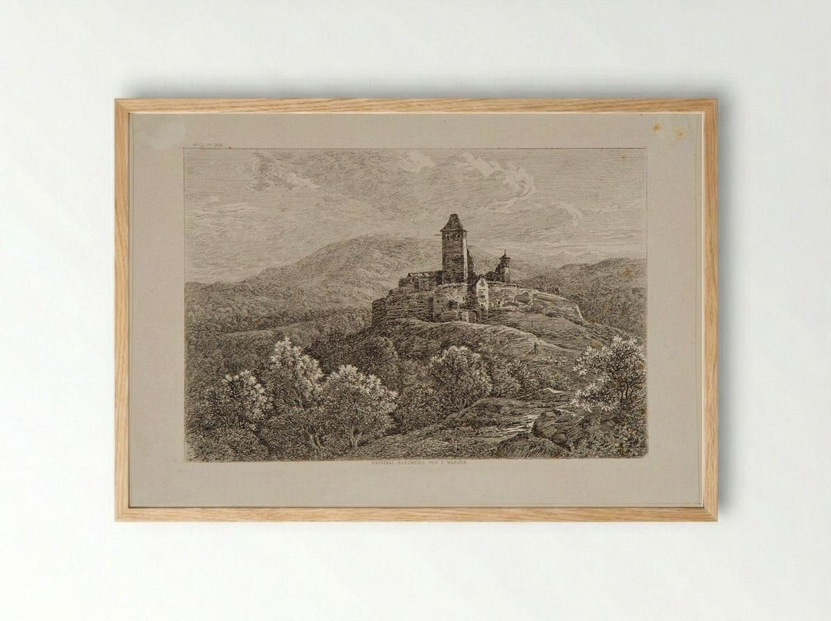 Castle near Ostheim - Karl Wagner - Framed Print Wood
