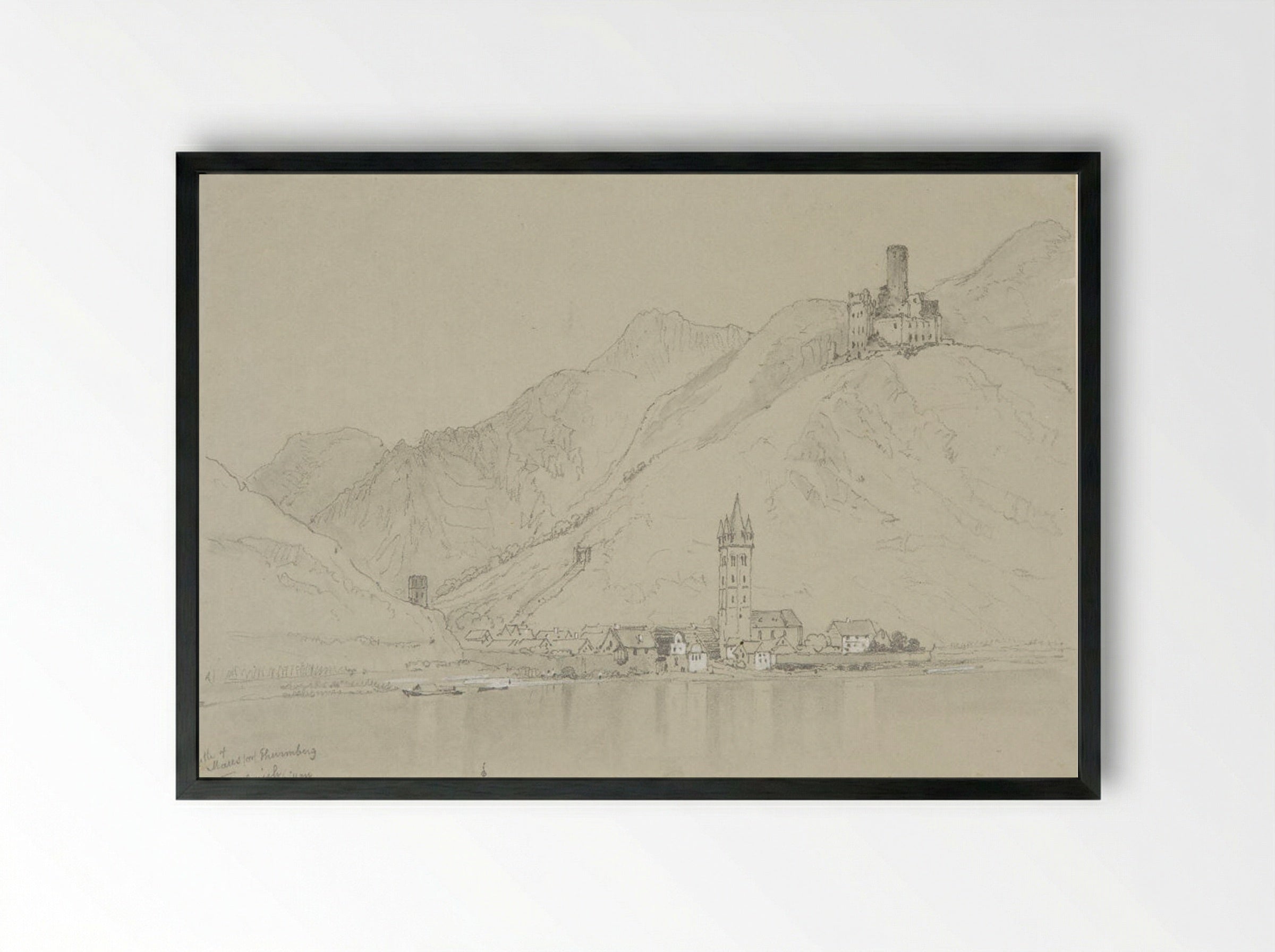 Castle of Maus (Burg Maus) - Samuel Prout - Framed Print Black