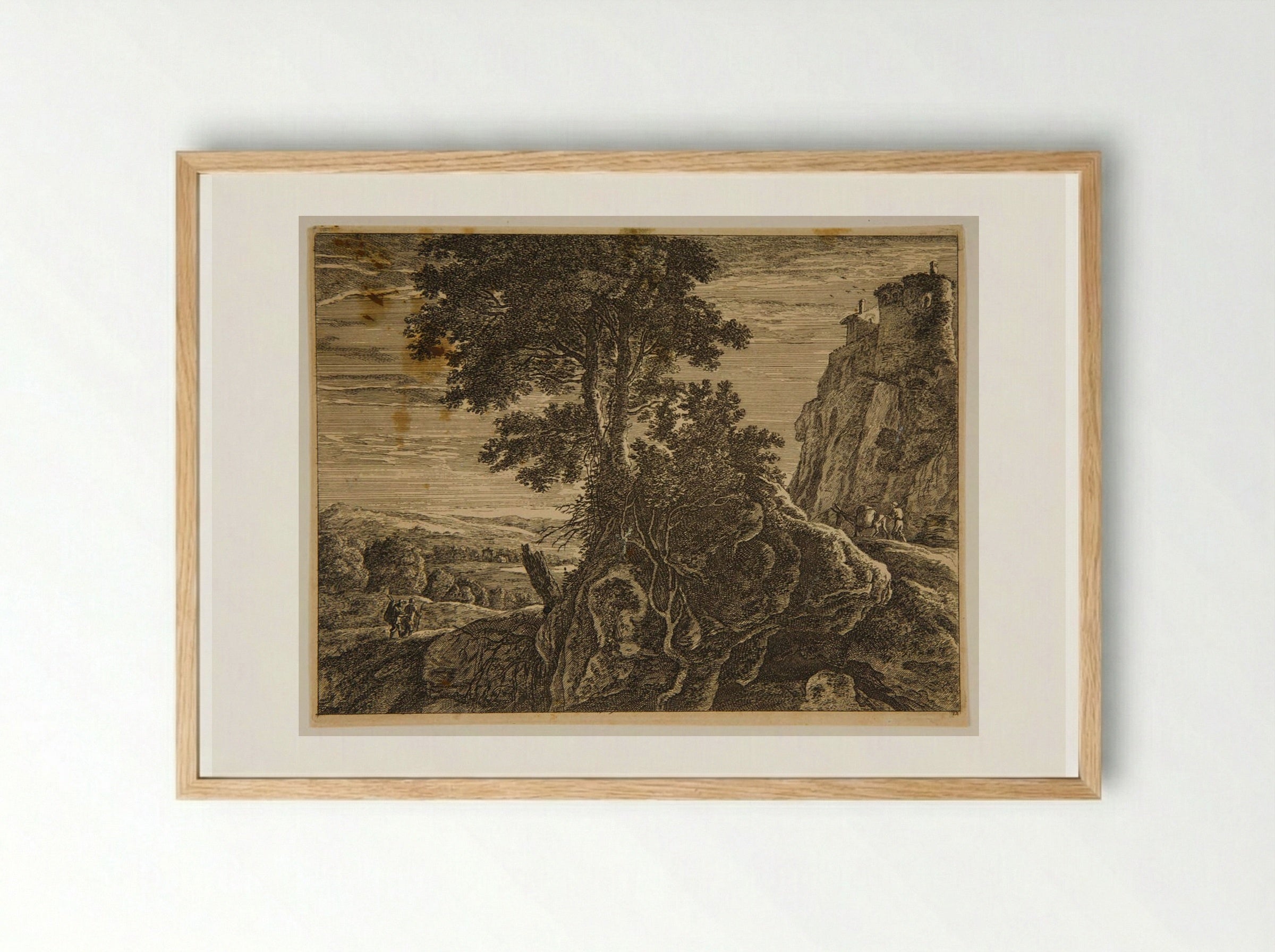 Castle on a Rock - Herman van Swanevelt - Framed Print Wood