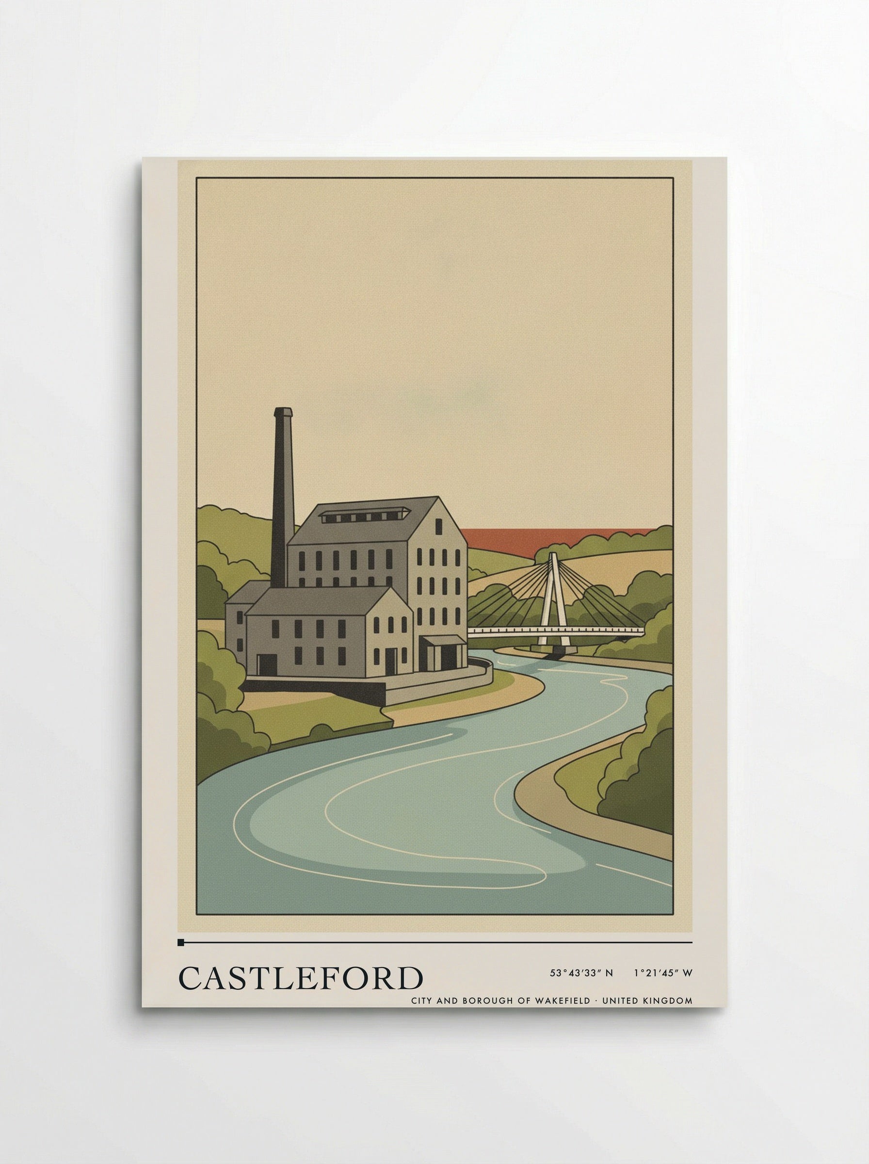 Castleford City and Borough of Wakefield United Kingdom Travel Poster - Poster