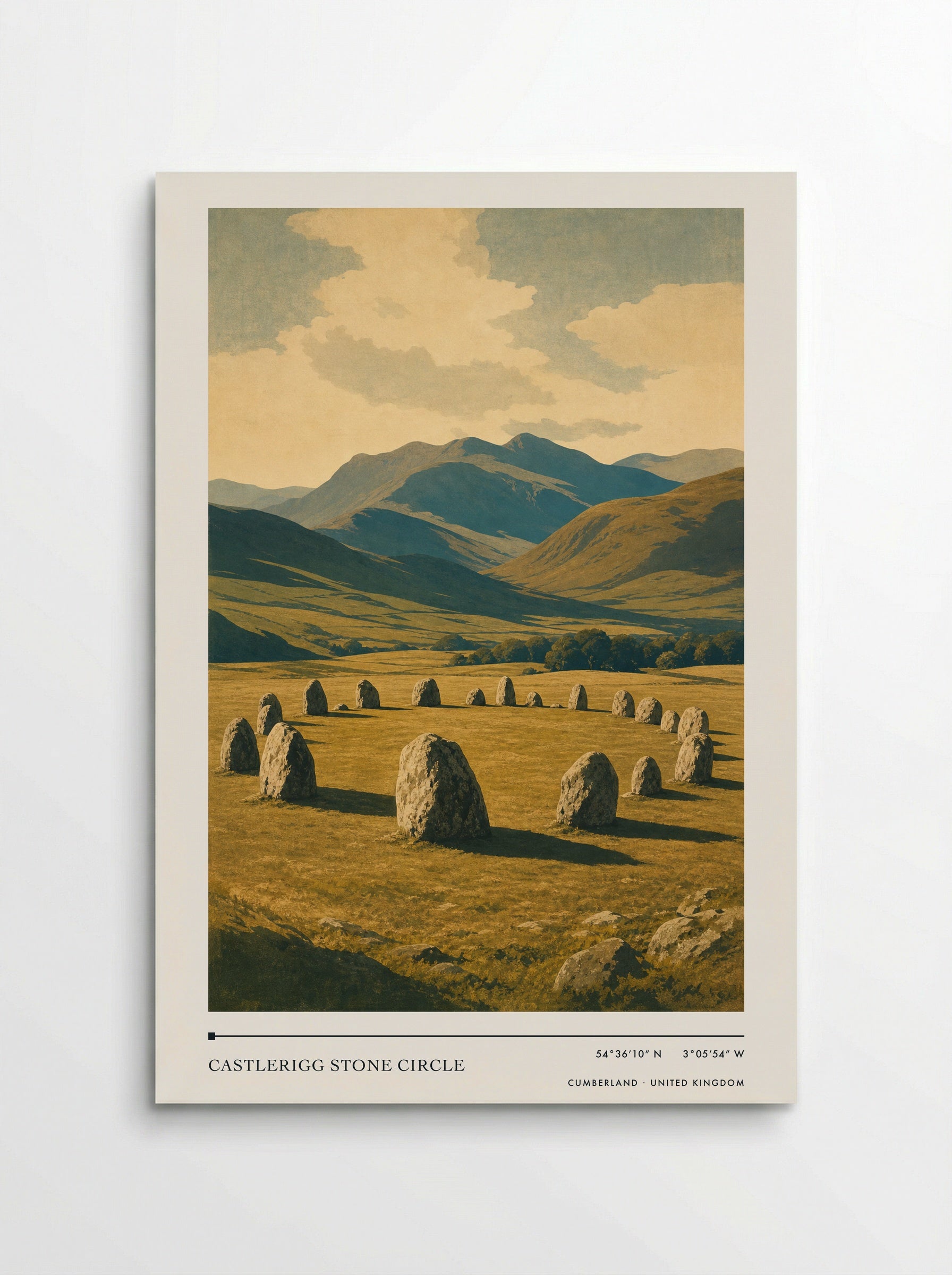 Castlerigg Stone Circle Cumberland United Kingdom Travel Poster - Poster