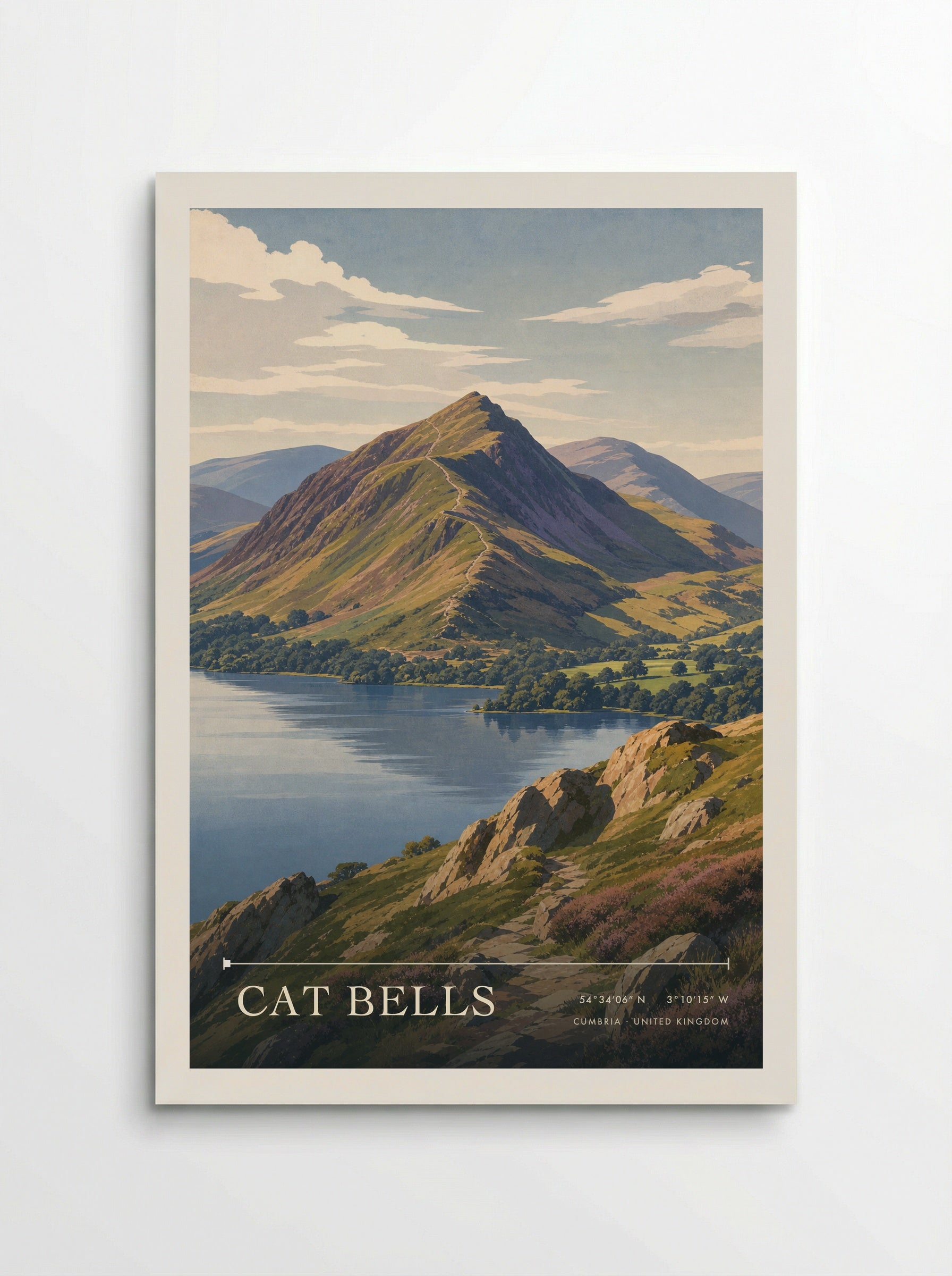 Cat Bells Cumbria United Kingdom Travel Poster - Poster