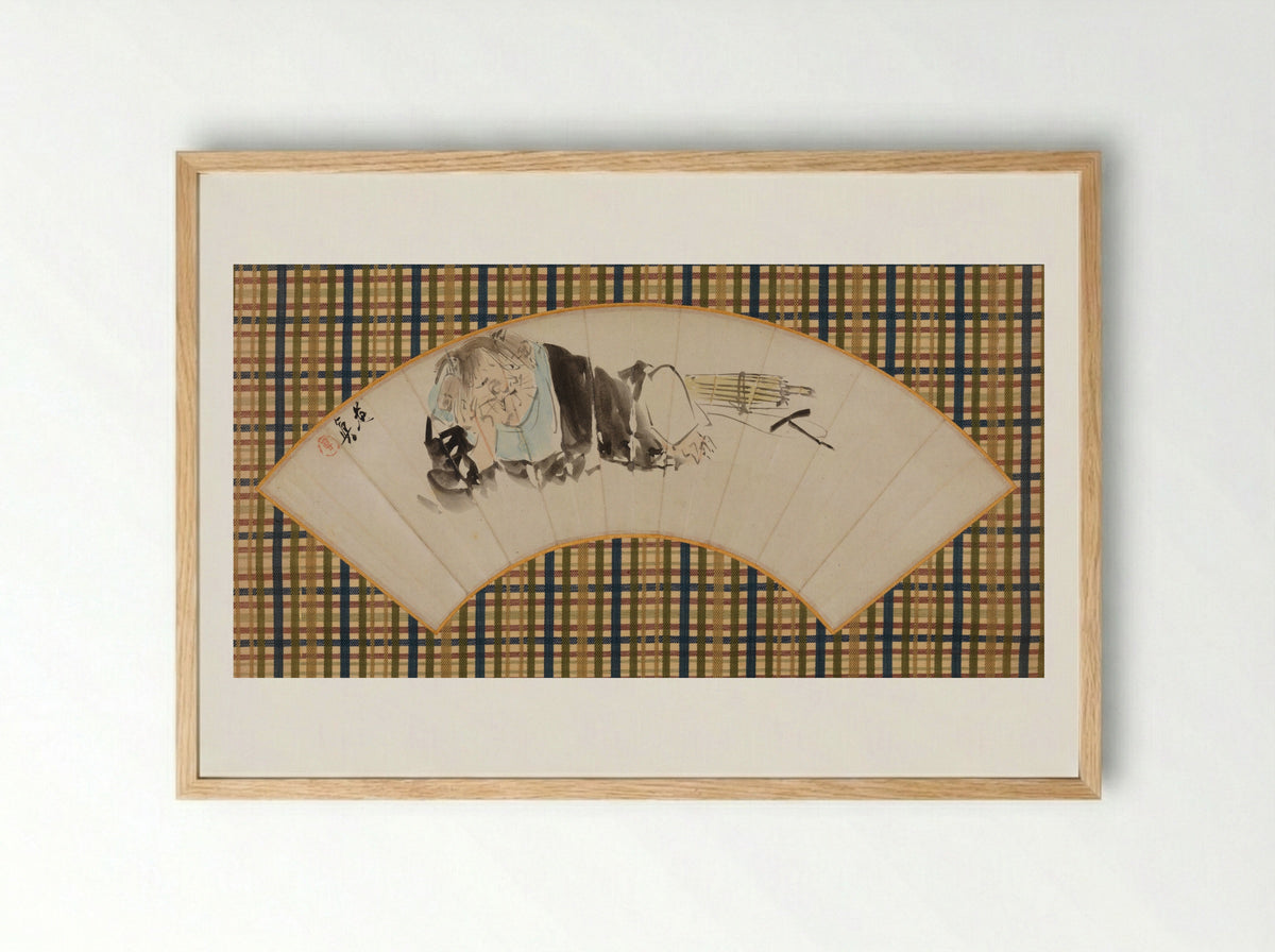 Cat (Fan Painting) - Shibata Zeshin - Framed Print Wood