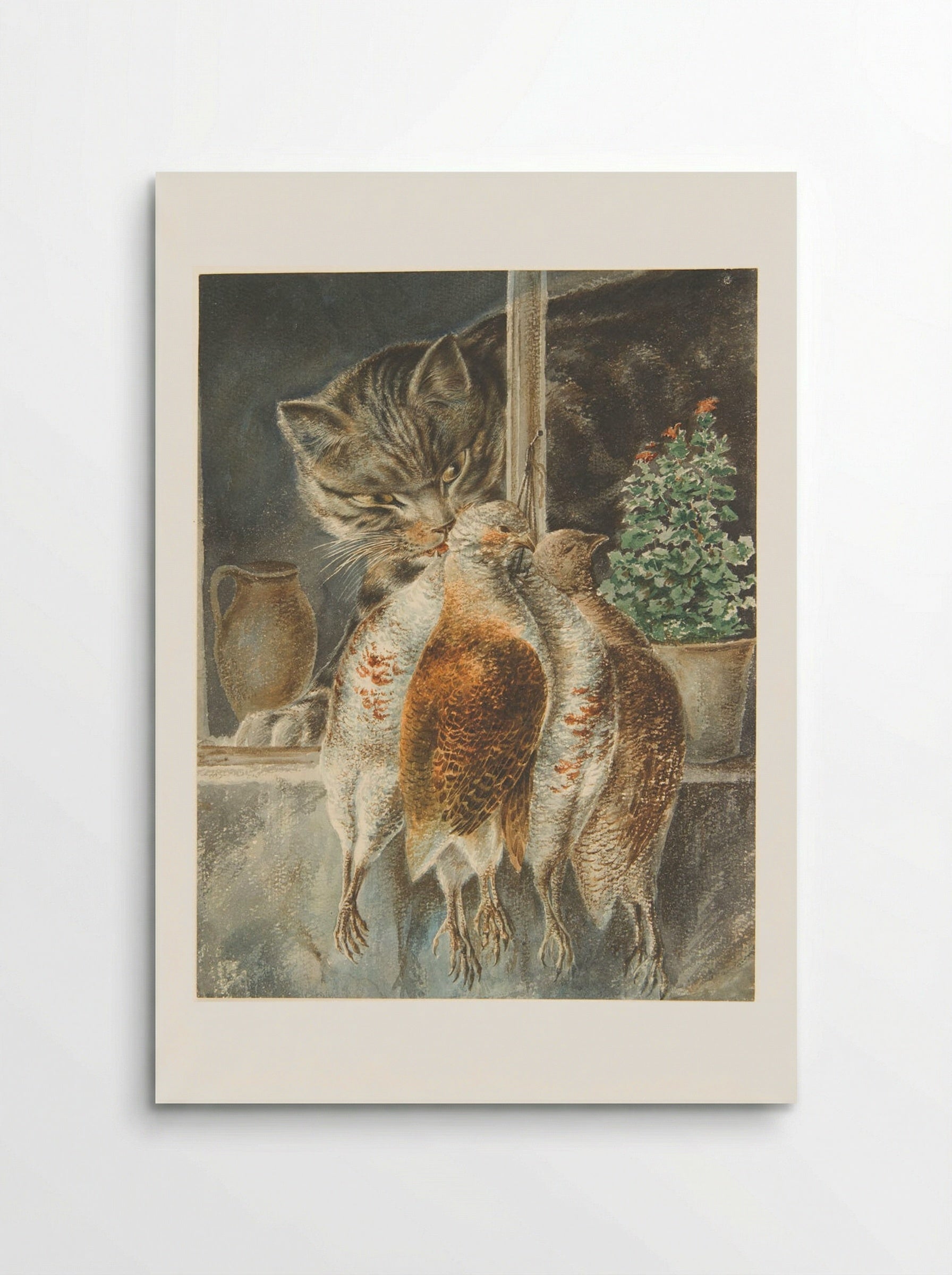 Cat and Dead Birds - Friedrich Anton Wolff - Poster
