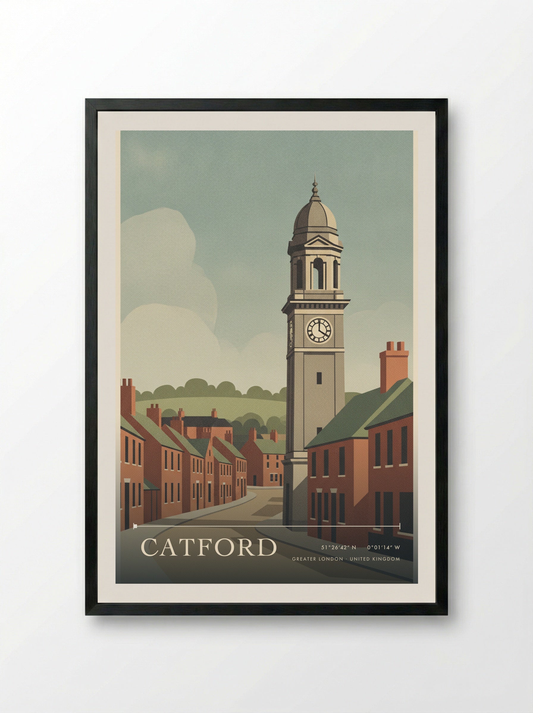 Catford Greater London United Kingdom Travel Poster - Framed Print Black